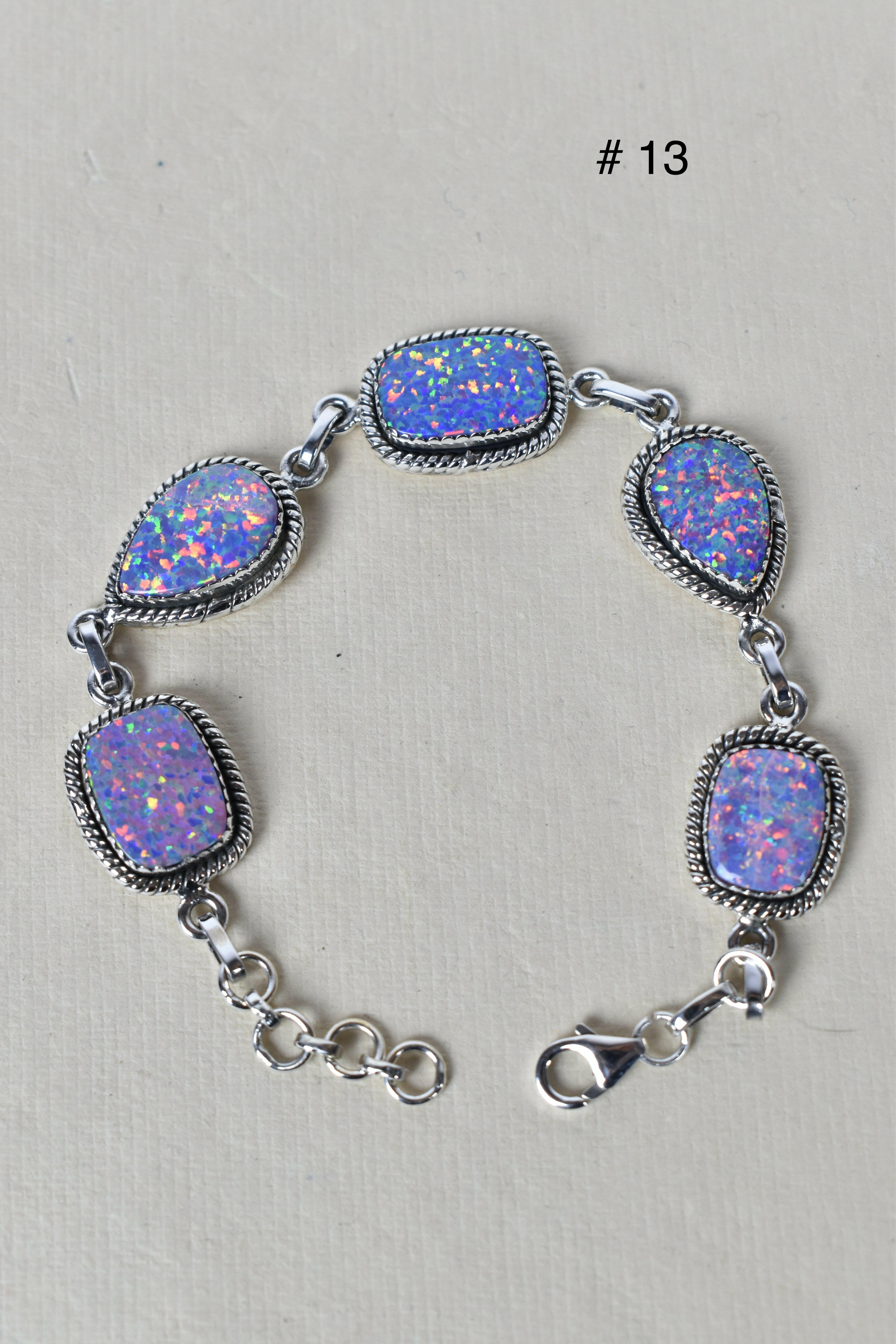 ONE OF A KIND STERLING SILVER 5 STONE BRACELET-Gemstone Bracelets-Krush Kandy, Women's Online Fashion Boutique Located in Phoenix, Arizona (Scottsdale Area)