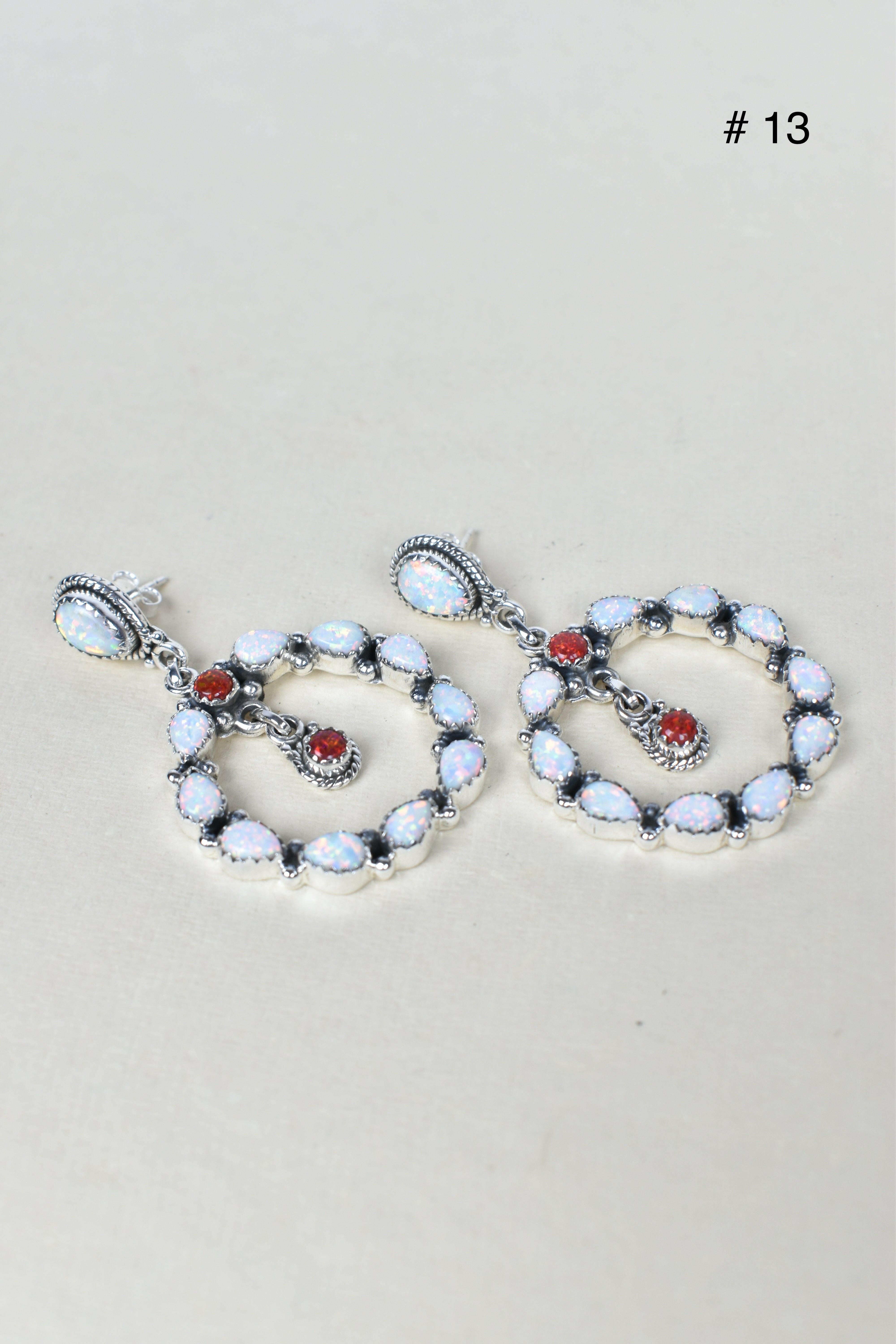 Jeweled Hoop Swing Sterling Silver Earrings-Drop Earrings-Krush Kandy, Women's Online Fashion Boutique Located in Phoenix, Arizona (Scottsdale Area)