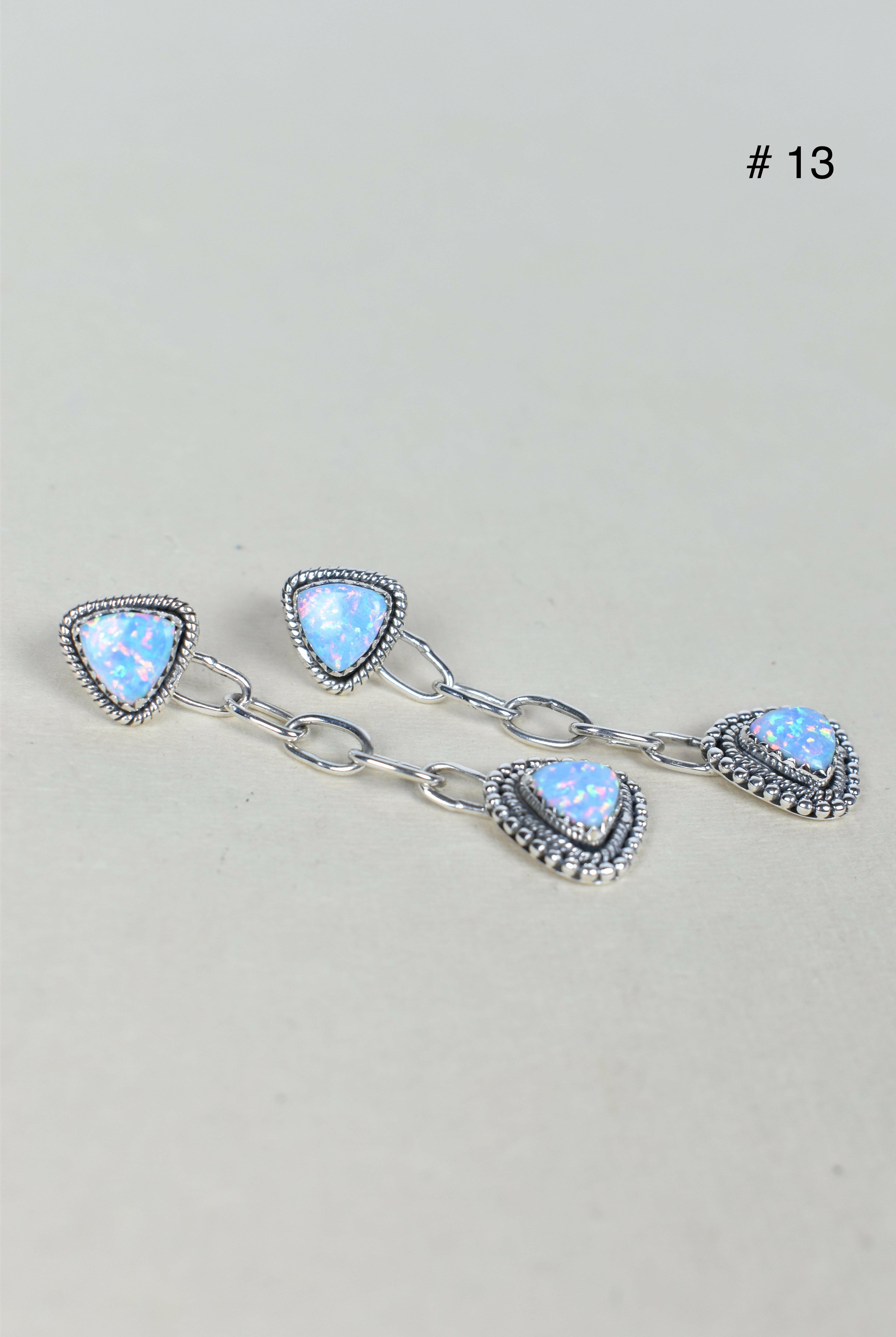 Gem Duet Chain Drop Earrings-Drop Earrings-Krush Kandy, Women's Online Fashion Boutique Located in Phoenix, Arizona (Scottsdale Area)