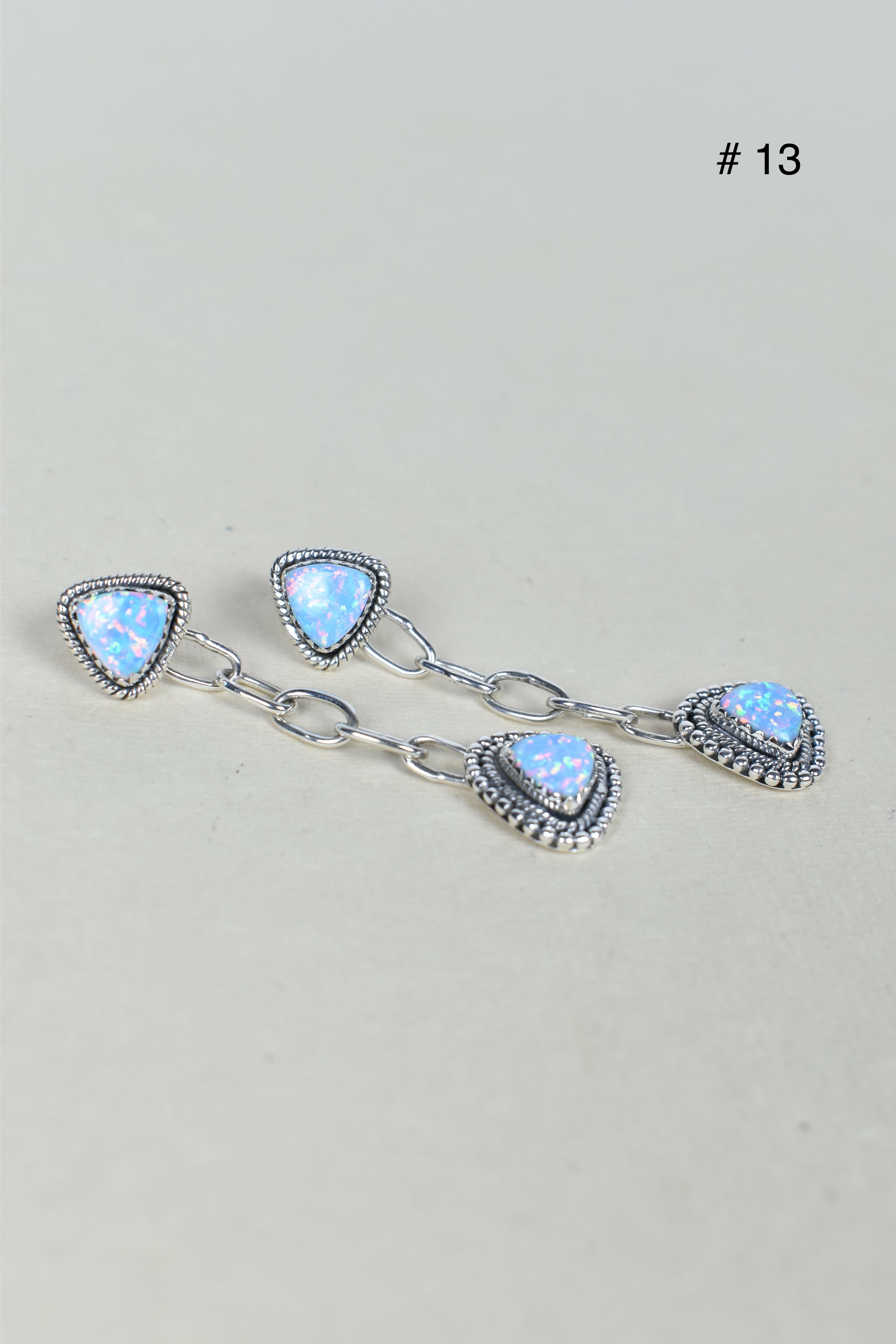 Gem Duet Chain Drop Earrings-Drop Earrings-Krush Kandy, Women's Online Fashion Boutique Located in Phoenix, Arizona (Scottsdale Area)
