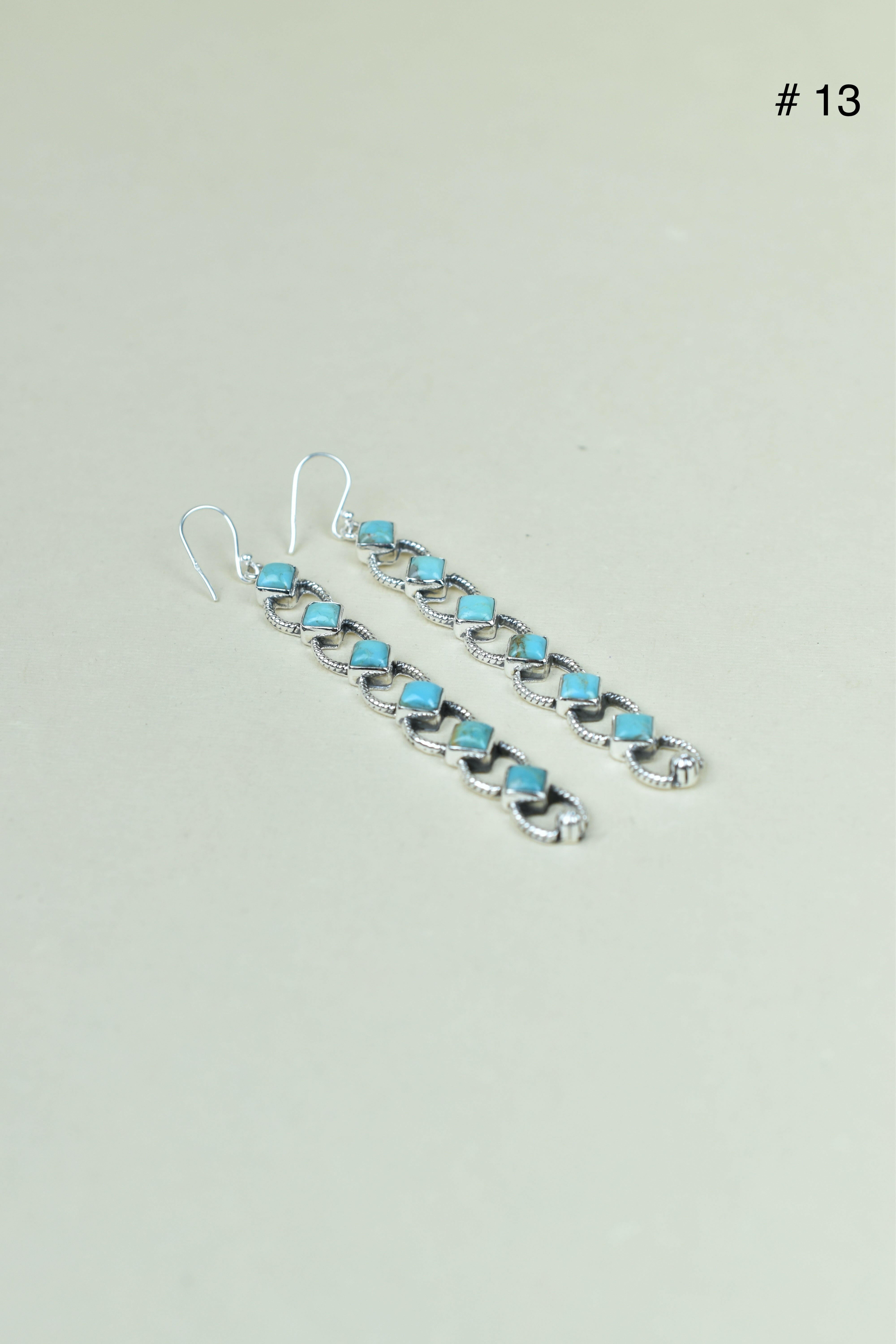 Sterling Silver Six Stone Cascading Earrings-Drop Earrings-Krush Kandy, Women's Online Fashion Boutique Located in Phoenix, Arizona (Scottsdale Area)