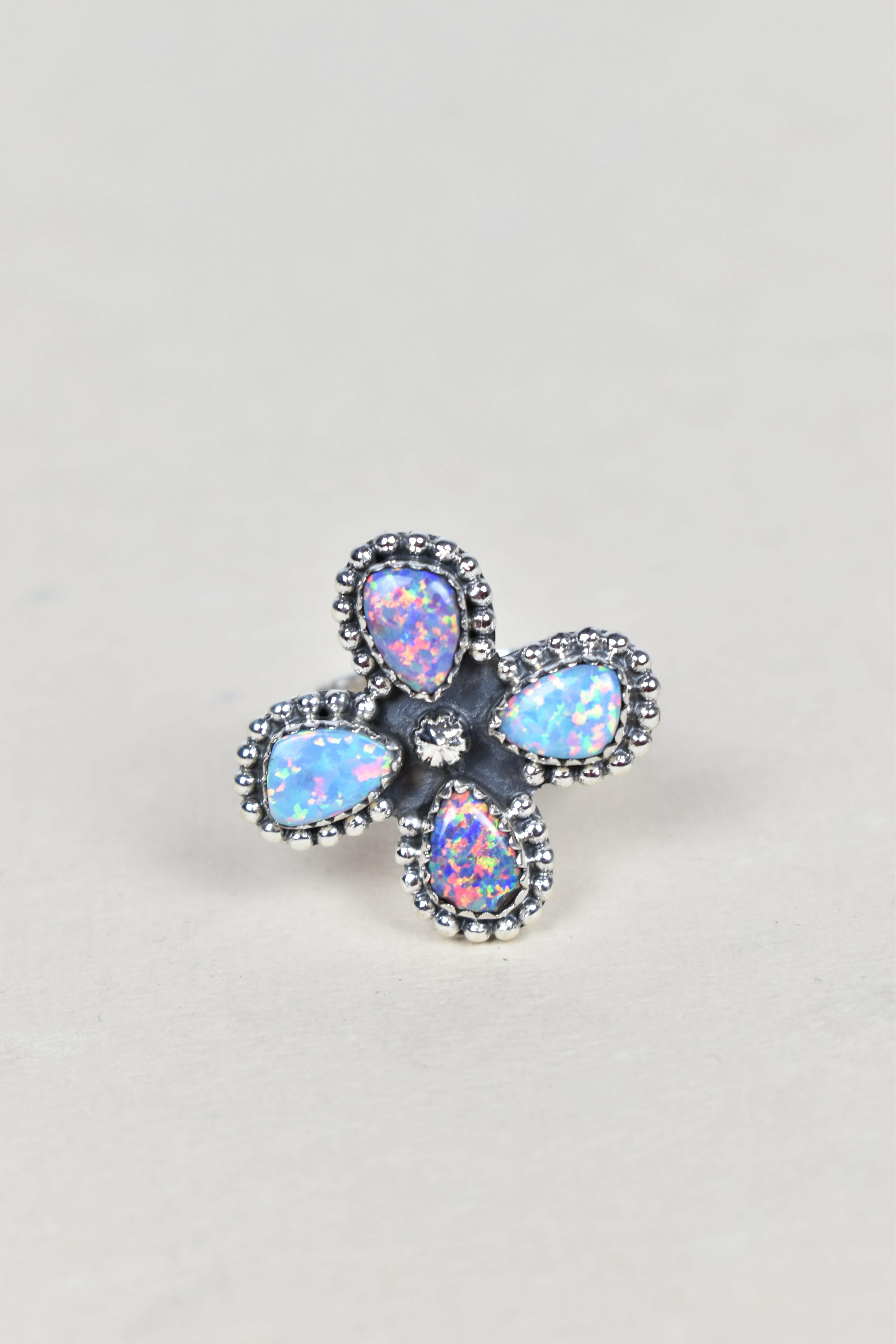 4 Leaf Cluster Ring-Cluster Rings-Krush Kandy, Women's Online Fashion Boutique Located in Phoenix, Arizona (Scottsdale Area)