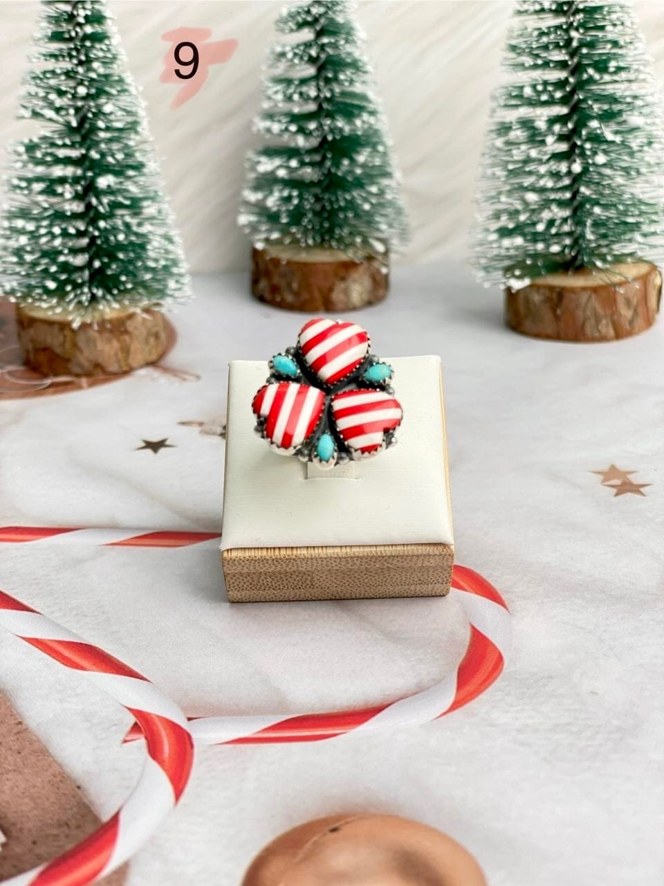 Holly Jolly Red & White Christmas Rings-Rings-Krush Kandy, Women's Online Fashion Boutique Located in Phoenix, Arizona (Scottsdale Area)