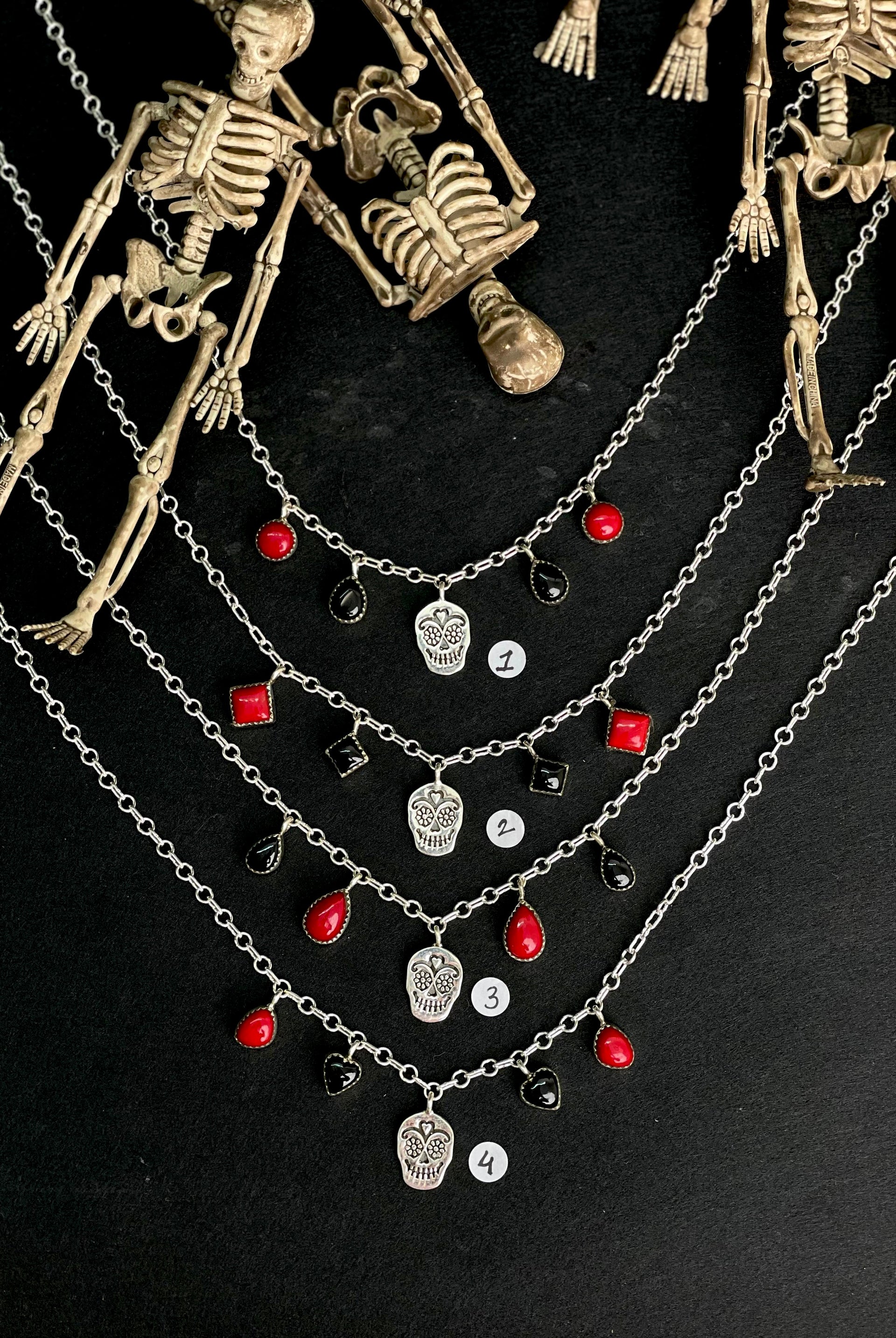 Halloween Chamer Necklace Rosarita & Black Onyx sno 13-Necklaces-Krush Kandy, Women's Online Fashion Boutique Located in Phoenix, Arizona (Scottsdale Area)