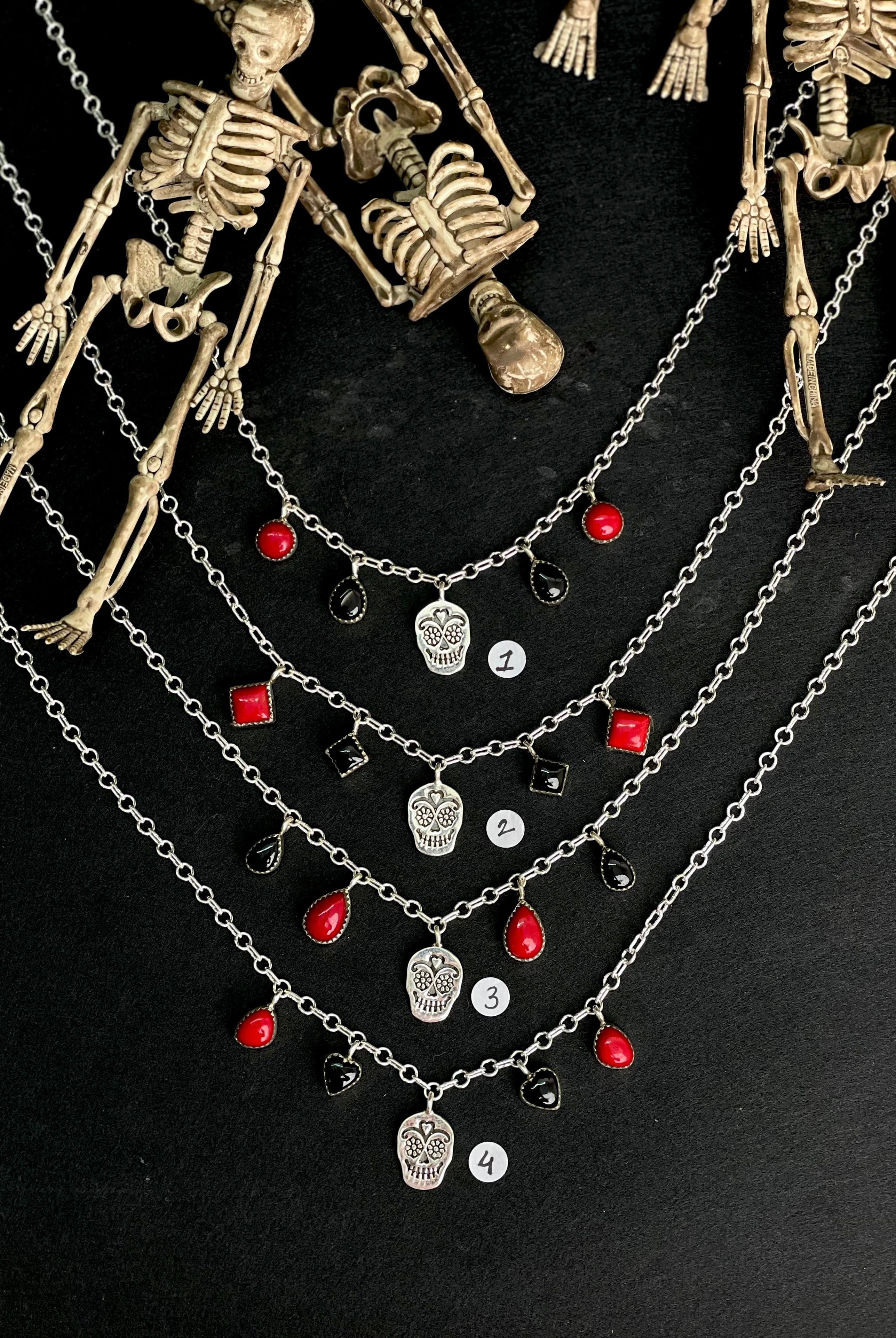 Halloween Chamer Necklace Rosarita & Black Onyx sno 13-Necklaces-Krush Kandy, Women's Online Fashion Boutique Located in Phoenix, Arizona (Scottsdale Area)