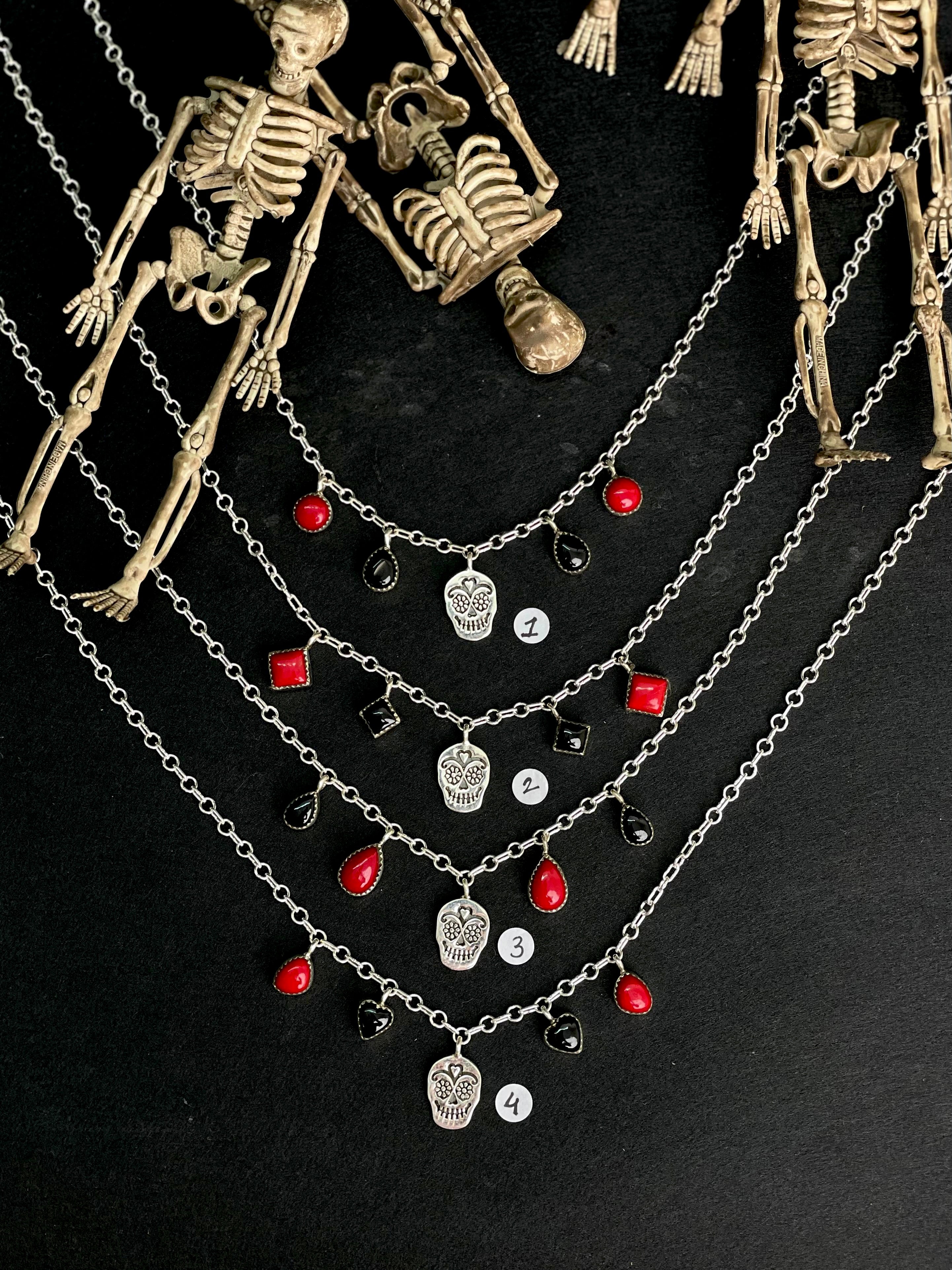 Halloween Chamer Necklace Rosarita & Black Onyx sno 13-Necklaces-Krush Kandy, Women's Online Fashion Boutique Located in Phoenix, Arizona (Scottsdale Area)