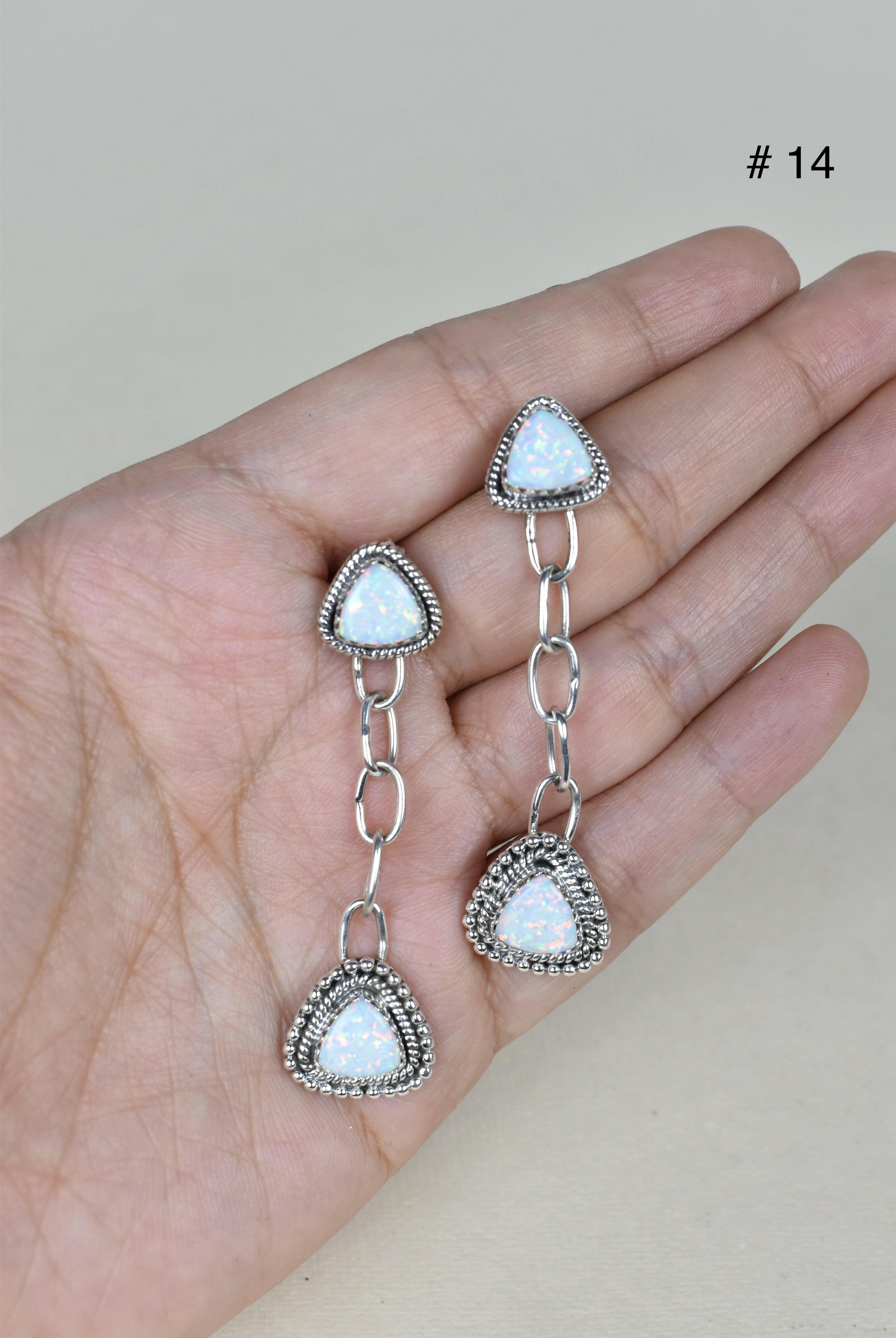 Gem Duet Chain Drop Earrings-Drop Earrings-Krush Kandy, Women's Online Fashion Boutique Located in Phoenix, Arizona (Scottsdale Area)