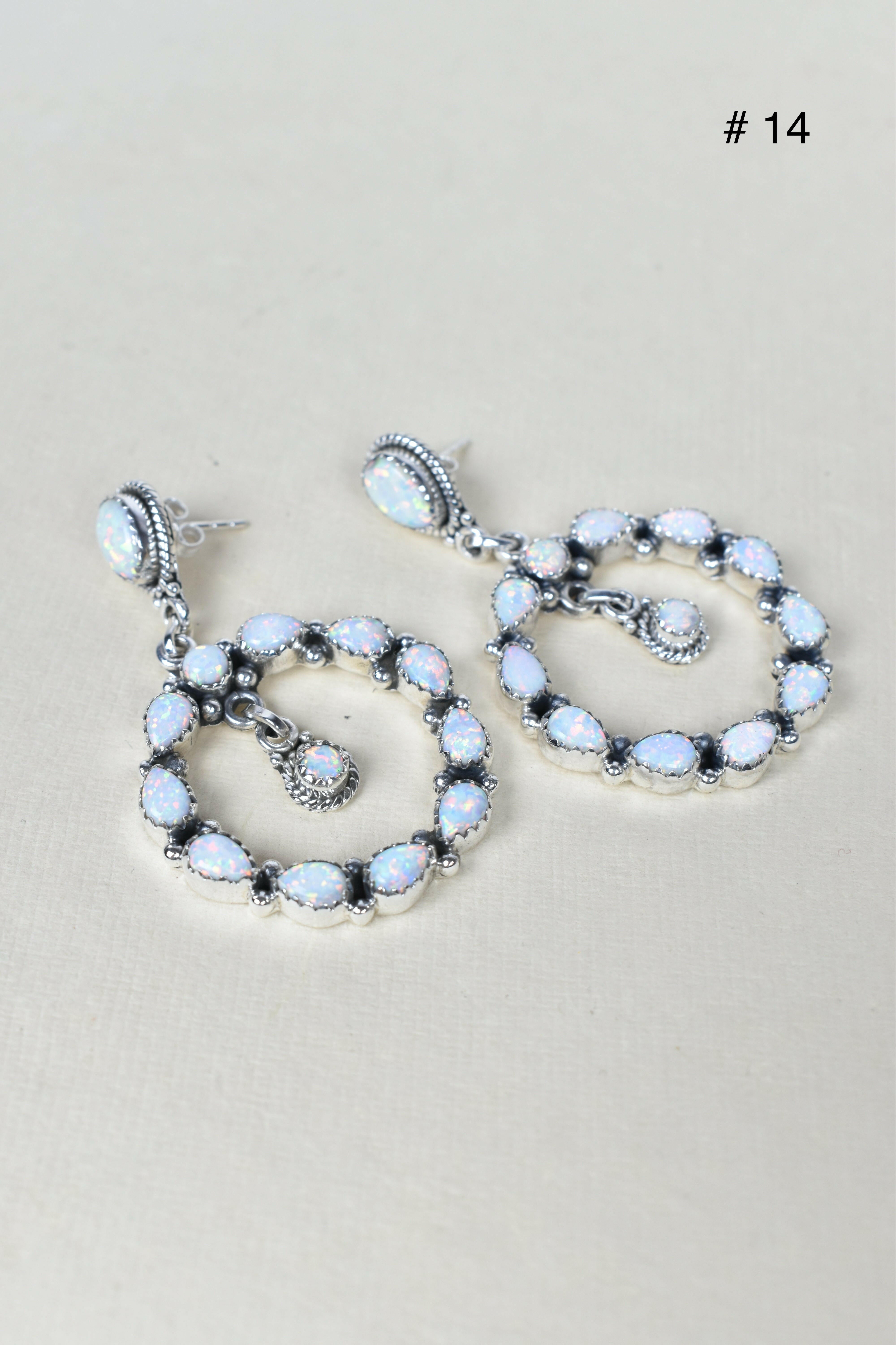 Jeweled Hoop Swing Sterling Silver Earrings-Drop Earrings-Krush Kandy, Women's Online Fashion Boutique Located in Phoenix, Arizona (Scottsdale Area)