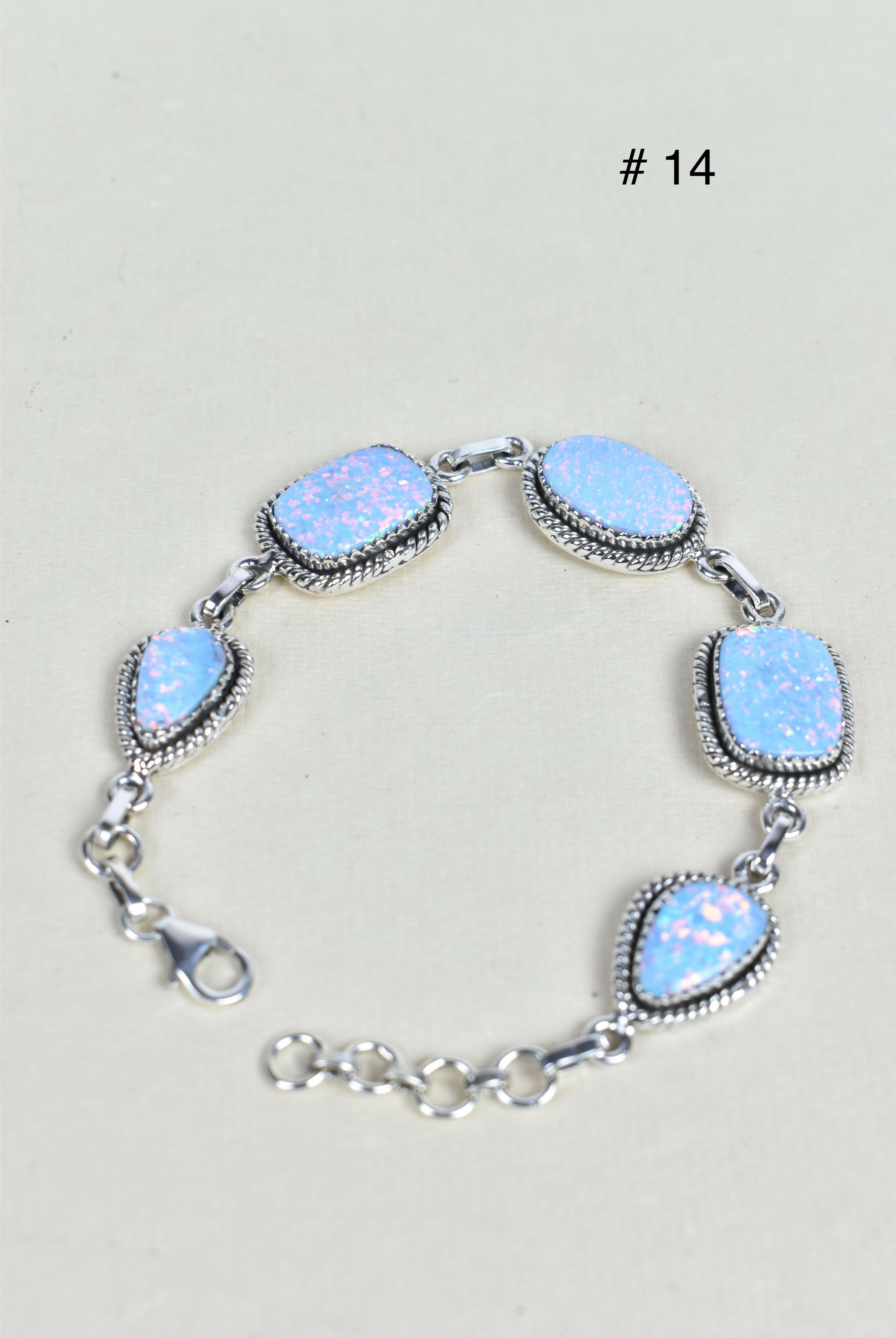 ONE OF A KIND STERLING SILVER 5 STONE BRACELET-Gemstone Bracelets-Krush Kandy, Women's Online Fashion Boutique Located in Phoenix, Arizona (Scottsdale Area)