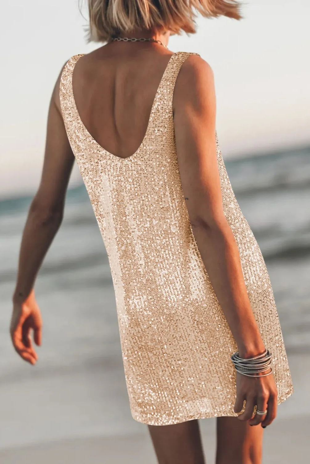 Sequin Scoop Neck Mini Dress-Dresses-Krush Kandy, Women's Online Fashion Boutique Located in Phoenix, Arizona (Scottsdale Area)