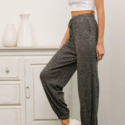 Washed Ribbed Drawstring Jogger-Pants-Krush Kandy, Women's Online Fashion Boutique Located in Phoenix, Arizona (Scottsdale Area)