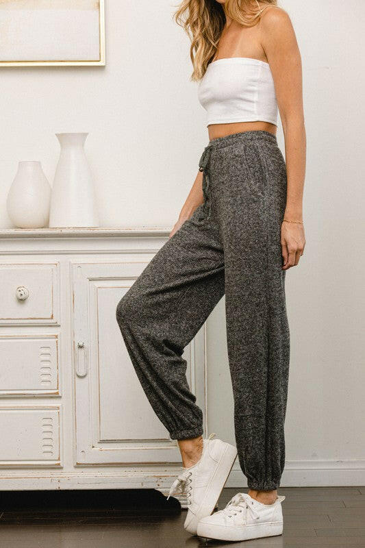 Washed Ribbed Drawstring Jogger-Pants-Krush Kandy, Women's Online Fashion Boutique Located in Phoenix, Arizona (Scottsdale Area)