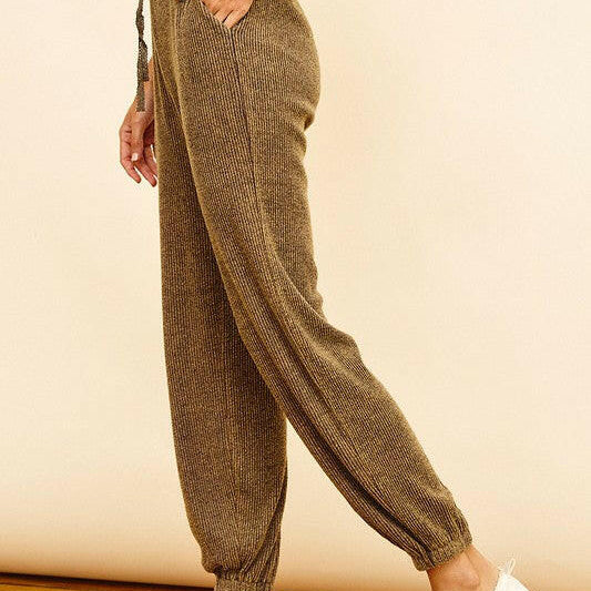 Washed Ribbed Drawstring Jogger-Pants-Krush Kandy, Women's Online Fashion Boutique Located in Phoenix, Arizona (Scottsdale Area)