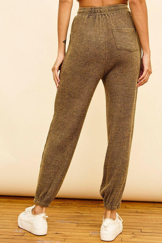Washed Ribbed Drawstring Jogger-Pants-Krush Kandy, Women's Online Fashion Boutique Located in Phoenix, Arizona (Scottsdale Area)