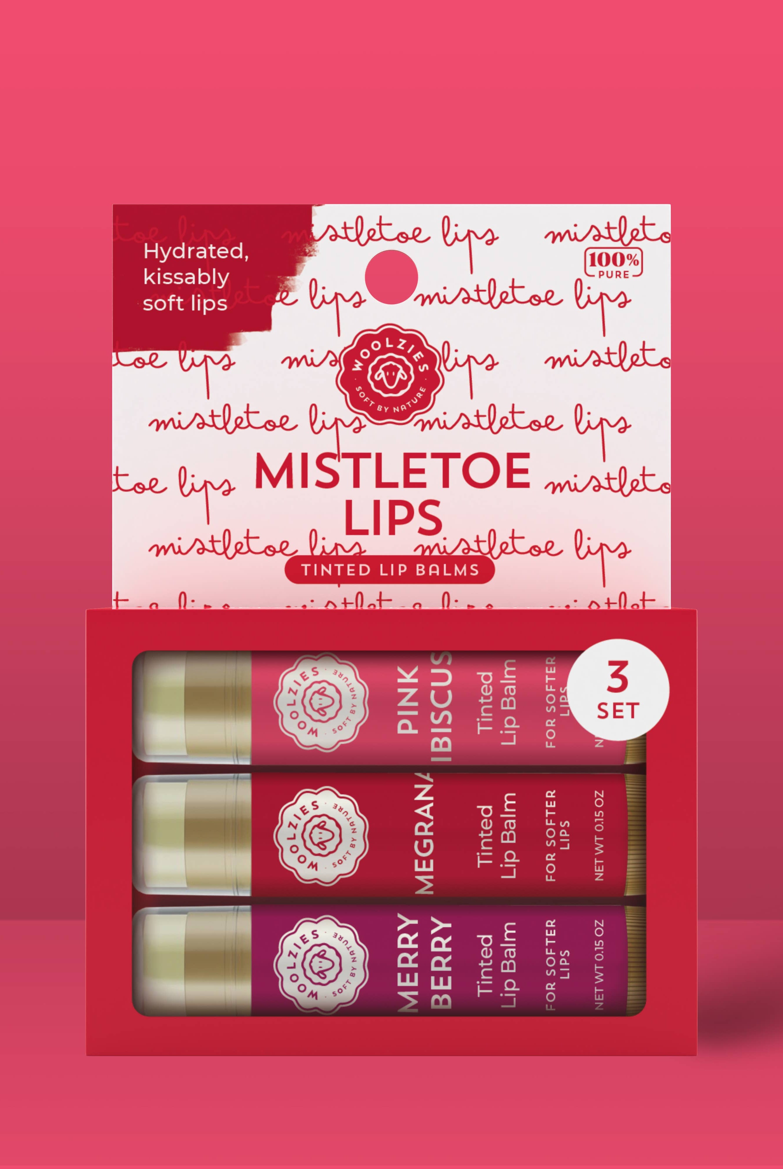 Mistletoe Lips Tinted Lip Balm set Of 3-Accessories-Krush Kandy, Women's Online Fashion Boutique Located in Phoenix, Arizona (Scottsdale Area)