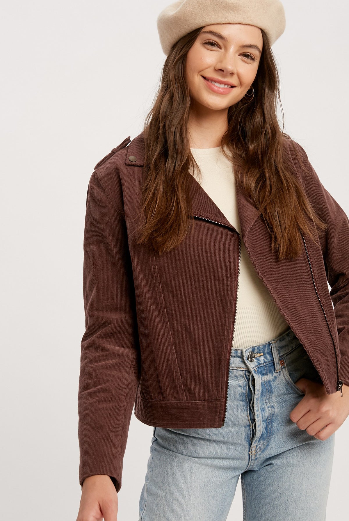 Corduroy Moto Jacket-Jacket-Krush Kandy, Women's Online Fashion Boutique Located in Phoenix, Arizona (Scottsdale Area)