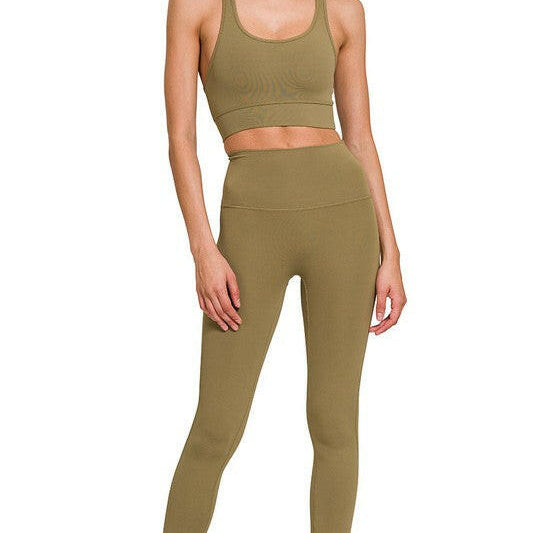 Athletic Racerback Tank Top & Leggings Set-2 Piece Outfit Sets-Krush Kandy, Women's Online Fashion Boutique Located in Phoenix, Arizona (Scottsdale Area)