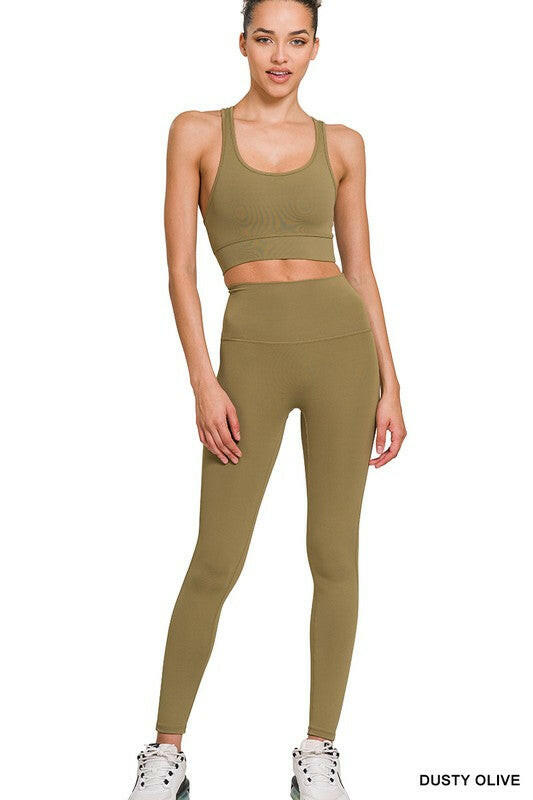 Athletic Racerback Tank Top & Leggings Set-2 Piece Outfit Sets-Krush Kandy, Women's Online Fashion Boutique Located in Phoenix, Arizona (Scottsdale Area)