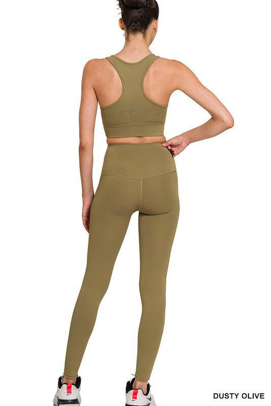 Athletic Racerback Tank Top & Leggings Set-2 Piece Outfit Sets-Krush Kandy, Women's Online Fashion Boutique Located in Phoenix, Arizona (Scottsdale Area)