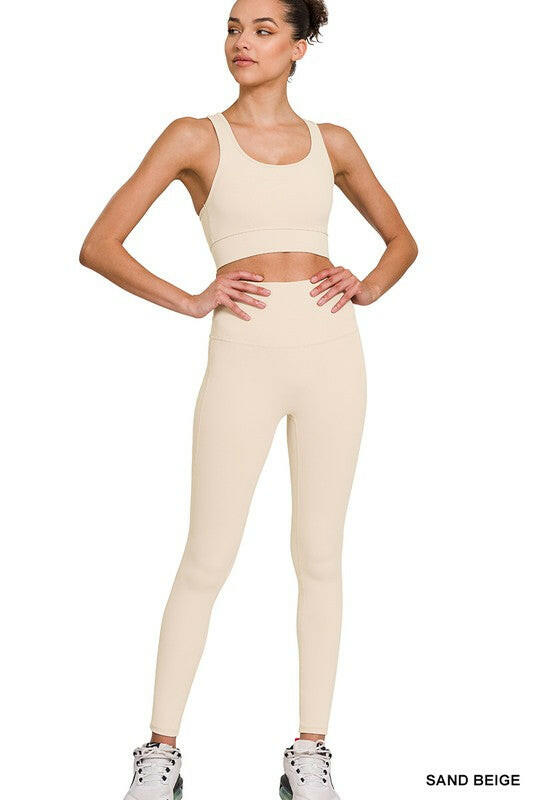 Athletic Racerback Tank Top & Leggings Set-2 Piece Outfit Sets-Krush Kandy, Women's Online Fashion Boutique Located in Phoenix, Arizona (Scottsdale Area)