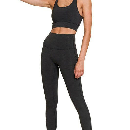Athletic Racerback Tank Top & Leggings Set-2 Piece Outfit Sets-Krush Kandy, Women's Online Fashion Boutique Located in Phoenix, Arizona (Scottsdale Area)