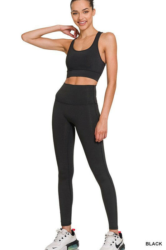 Athletic Racerback Tank Top & Leggings Set-2 Piece Outfit Sets-Krush Kandy, Women's Online Fashion Boutique Located in Phoenix, Arizona (Scottsdale Area)
