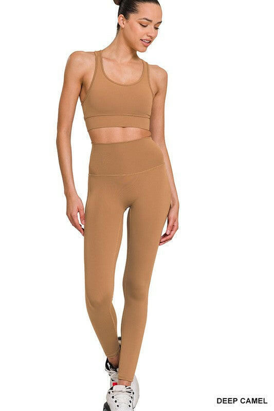 Athletic Racerback Tank Top & Leggings Set-2 Piece Outfit Sets-Krush Kandy, Women's Online Fashion Boutique Located in Phoenix, Arizona (Scottsdale Area)