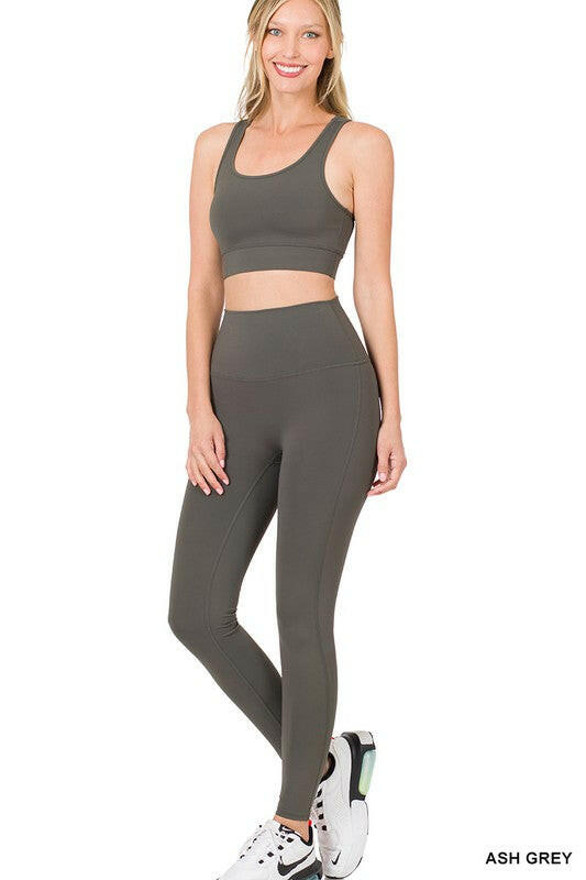 Athletic Racerback Tank Top & Leggings Set-2 Piece Outfit Sets-Krush Kandy, Women's Online Fashion Boutique Located in Phoenix, Arizona (Scottsdale Area)