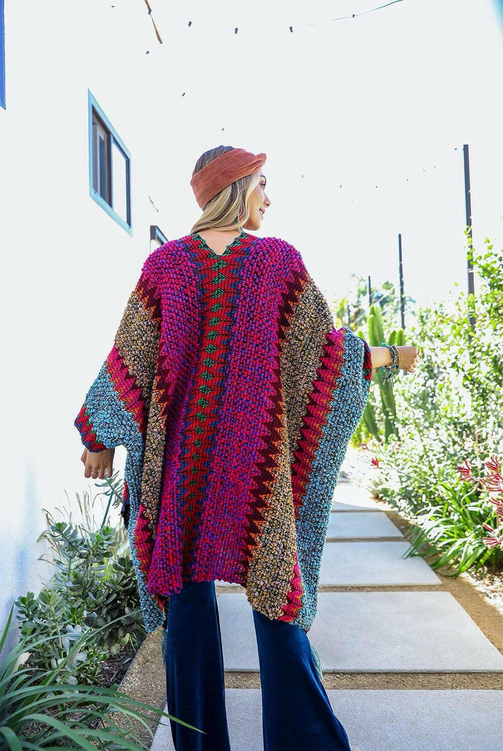 Colorful Crochet Patterned Ruana-Kimonos-Krush Kandy, Women's Online Fashion Boutique Located in Phoenix, Arizona (Scottsdale Area)