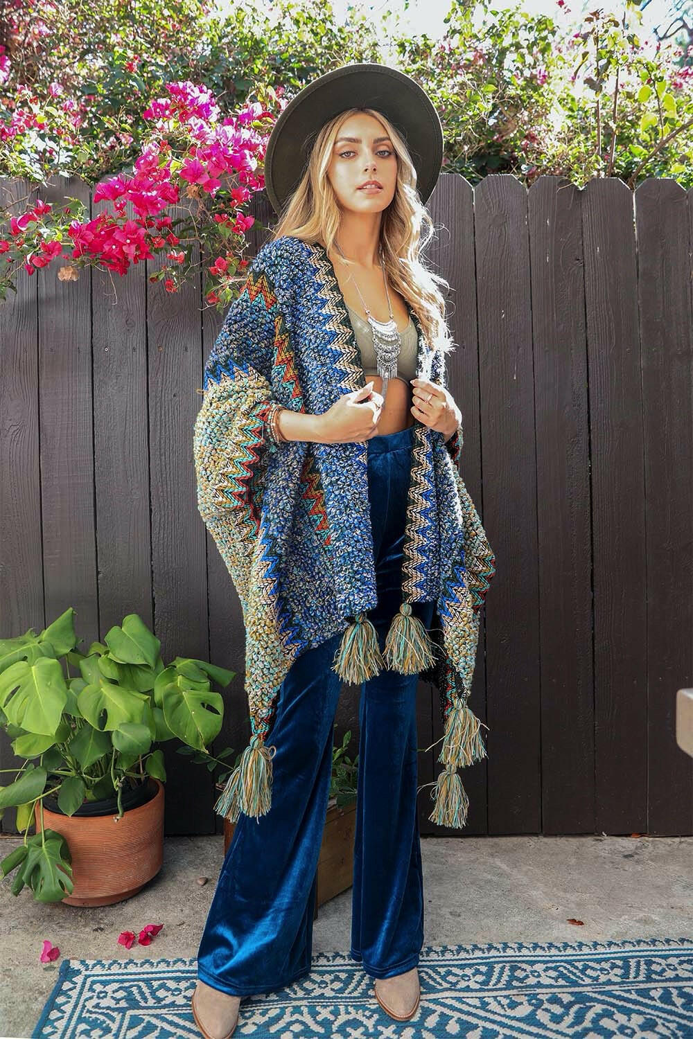 Colorful Crochet Patterned Ruana-Kimonos-Krush Kandy, Women's Online Fashion Boutique Located in Phoenix, Arizona (Scottsdale Area)