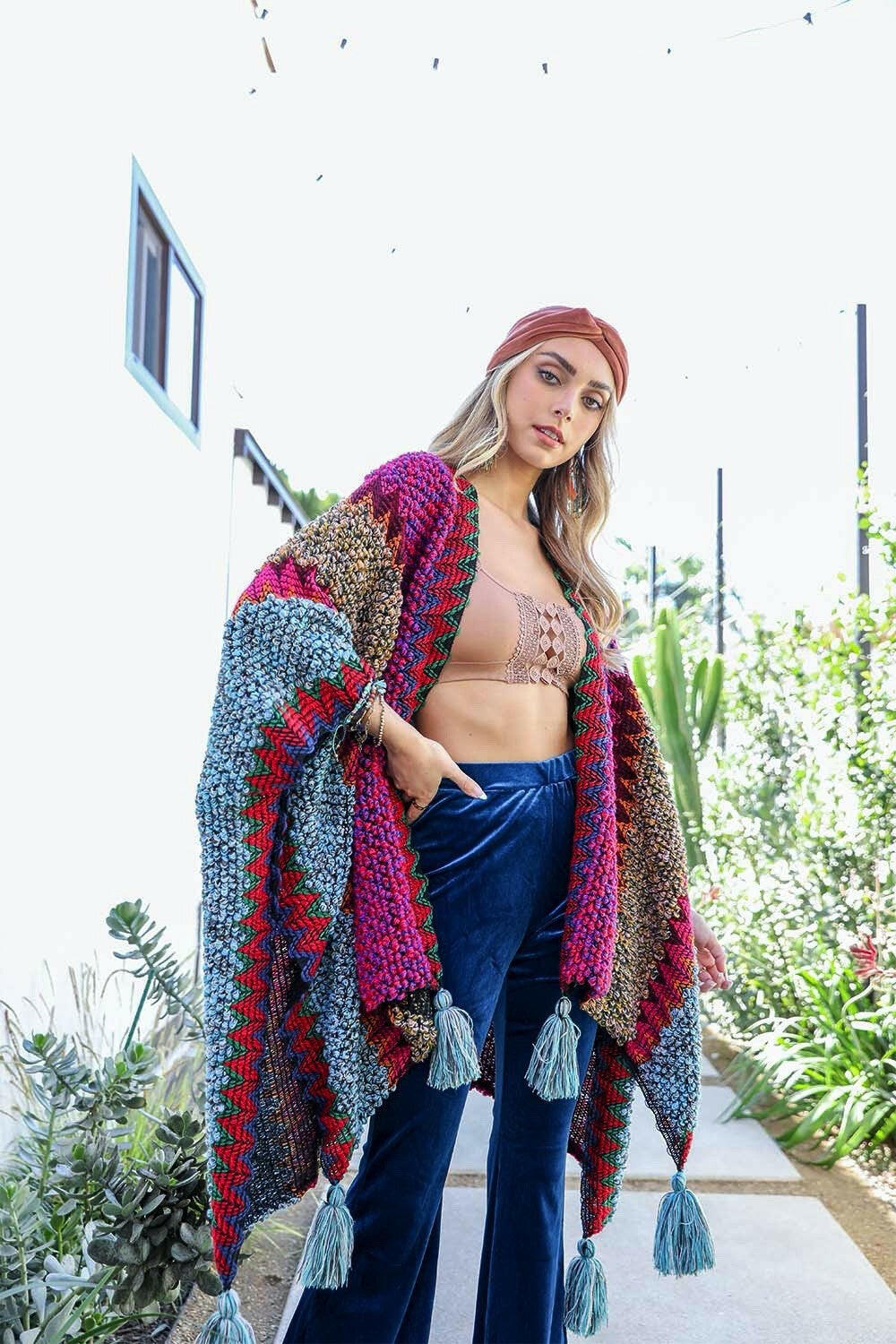 Colorful Crochet Patterned Ruana-Kimonos-Krush Kandy, Women's Online Fashion Boutique Located in Phoenix, Arizona (Scottsdale Area)