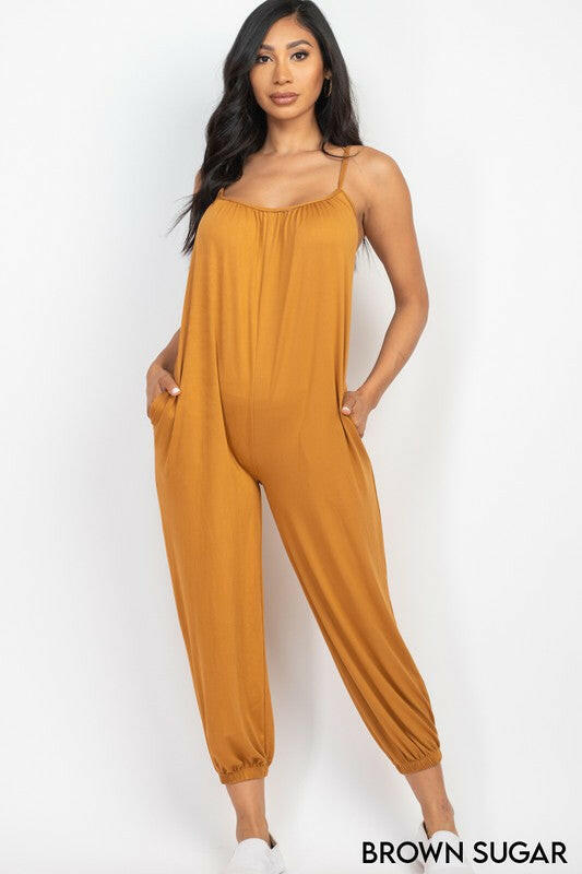 Sleeveless Jogger Jumpsuit | S-3X-Jumpsuits & Rompers-Krush Kandy, Women's Online Fashion Boutique Located in Phoenix, Arizona (Scottsdale Area)