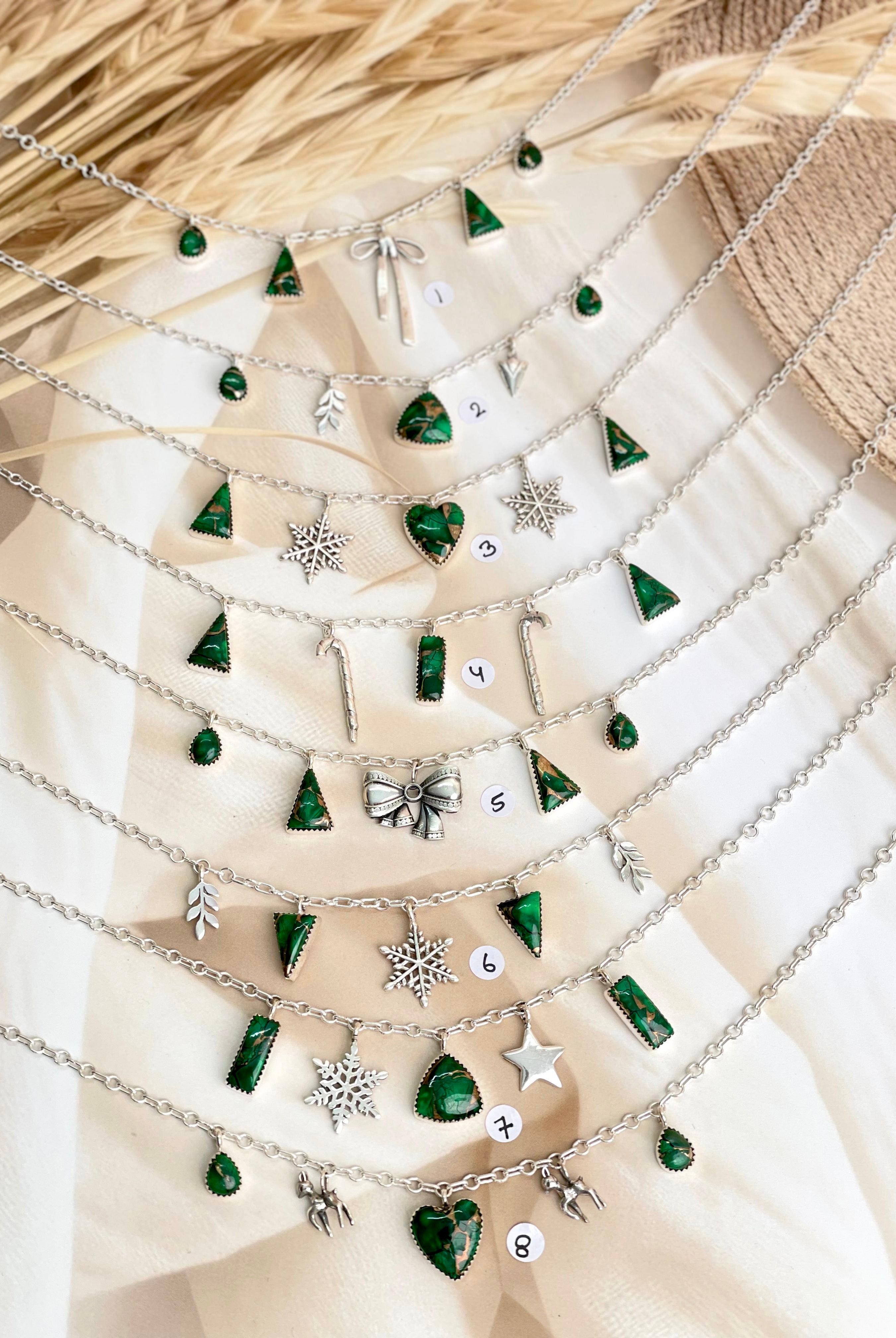 Irish Green Dahlia Dangling Necklace sno 29-Necklaces-Krush Kandy, Women's Online Fashion Boutique Located in Phoenix, Arizona (Scottsdale Area)