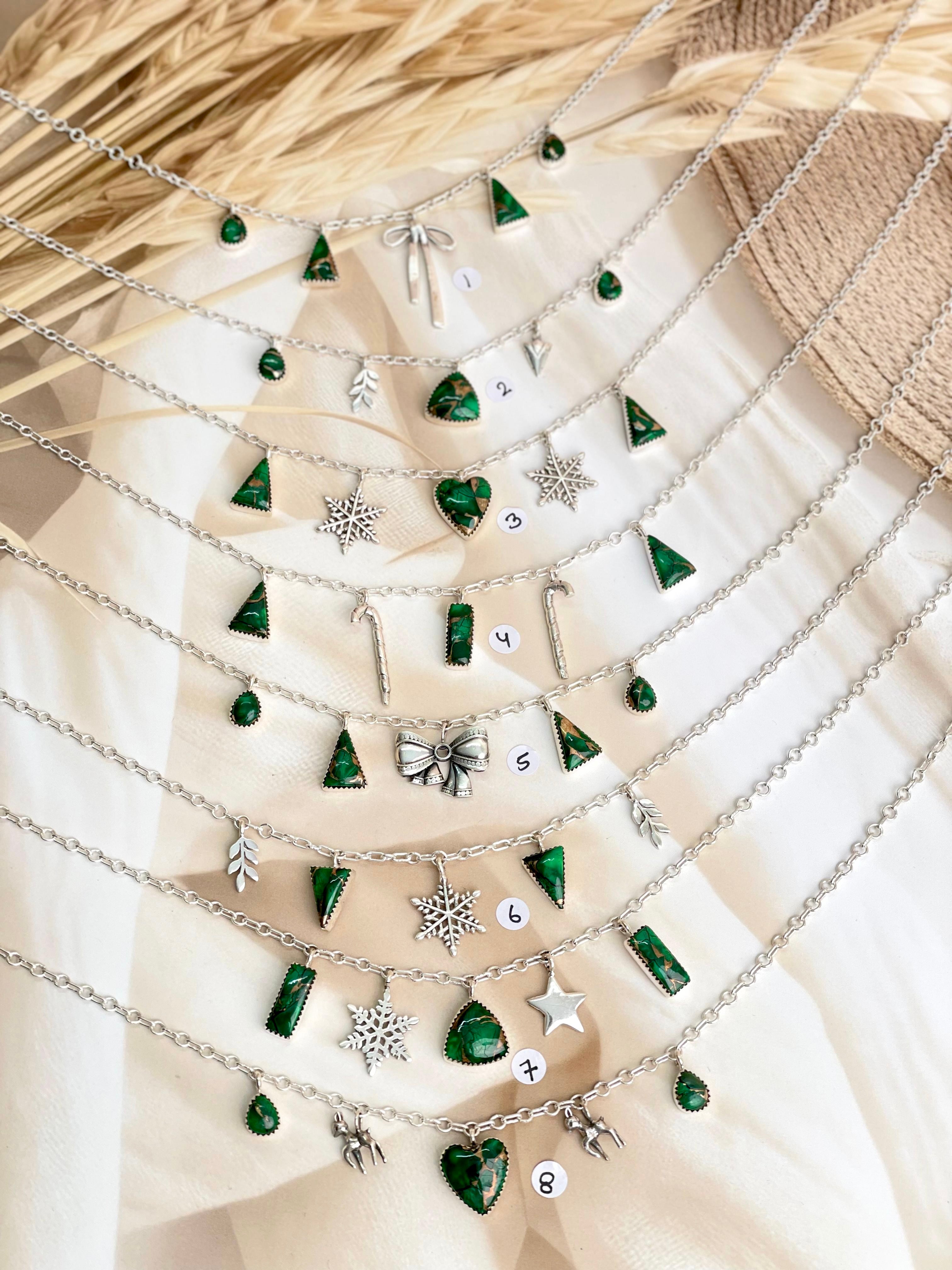 Irish Green Dahlia Dangling Necklace sno 29-Necklaces-Krush Kandy, Women's Online Fashion Boutique Located in Phoenix, Arizona (Scottsdale Area)