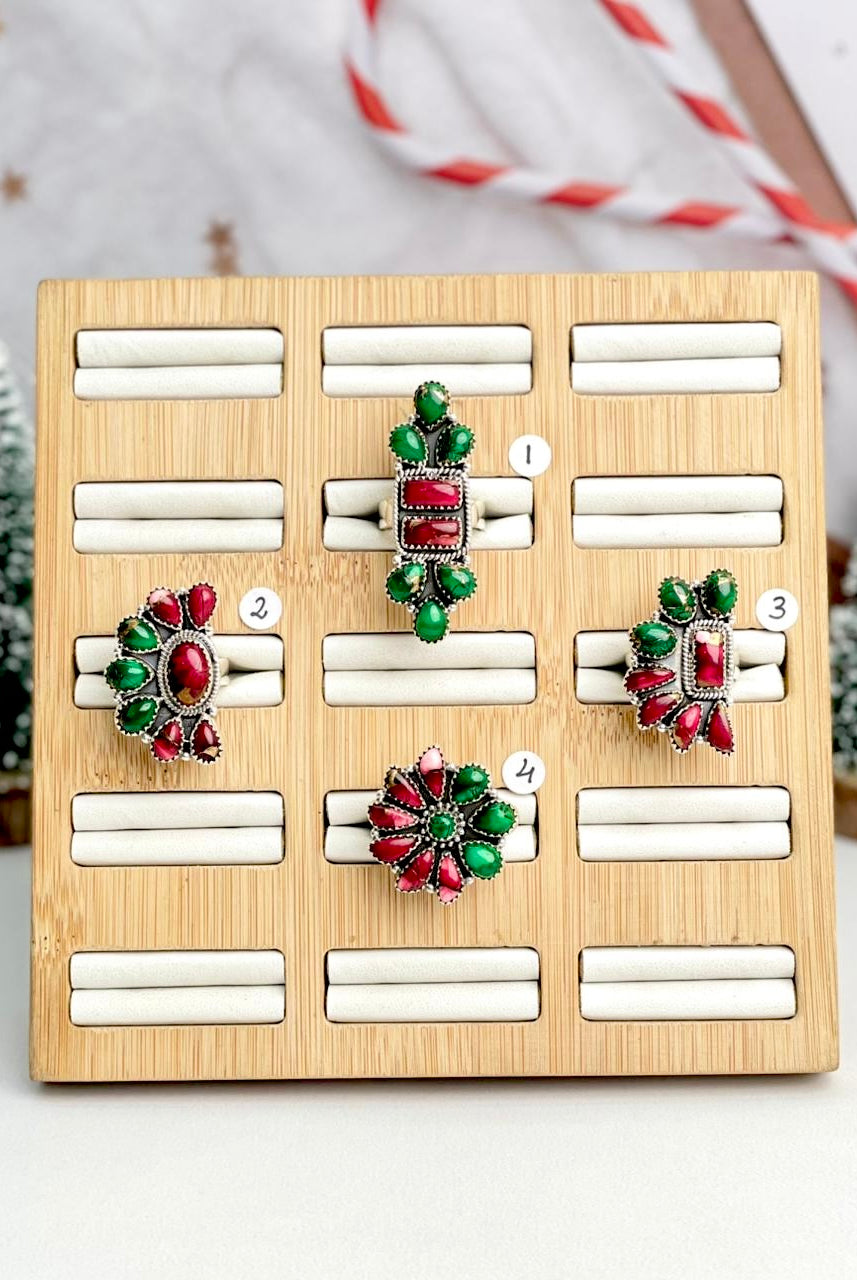 Perfect Holiday Dahlia Stone Cluster Ring-Rings-Krush Kandy, Women's Online Fashion Boutique Located in Phoenix, Arizona (Scottsdale Area)