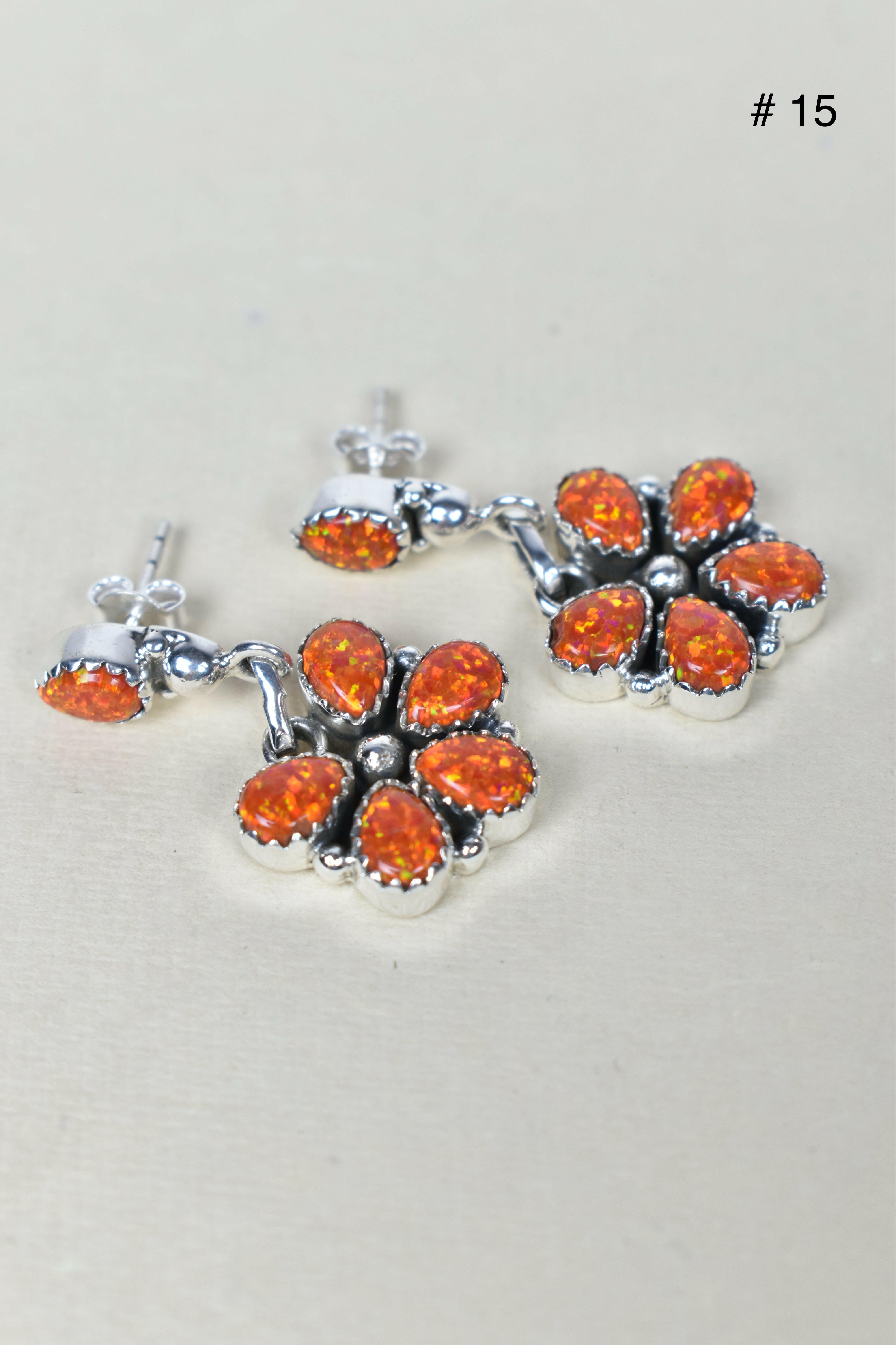 Pentapetal Post Sterling Silver Earrings-Drop Earrings-Krush Kandy, Women's Online Fashion Boutique Located in Phoenix, Arizona (Scottsdale Area)