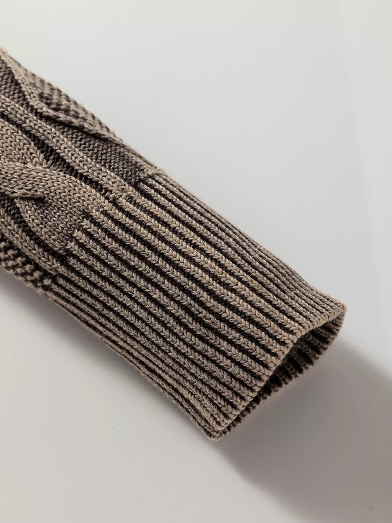 Contrast Cable Knit Sleeve Casual Sweater-Sweaters-Krush Kandy, Women's Online Fashion Boutique Located in Phoenix, Arizona (Scottsdale Area)