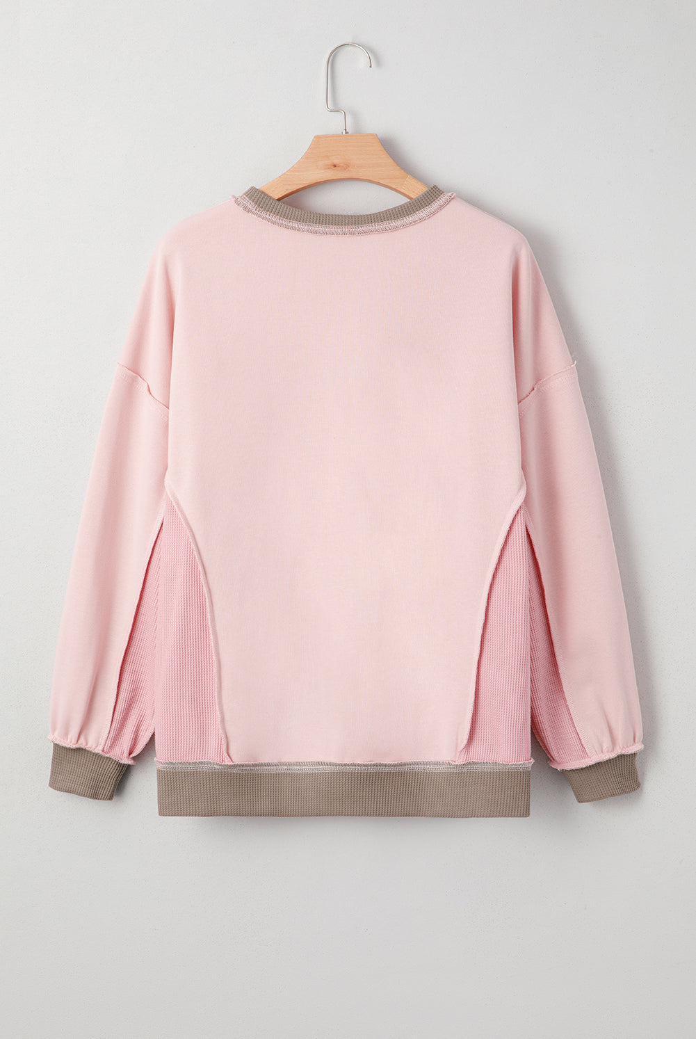 Pink & Taupe Patchwork Pullover-Sweaters-Krush Kandy, Women's Online Fashion Boutique Located in Phoenix, Arizona (Scottsdale Area)
