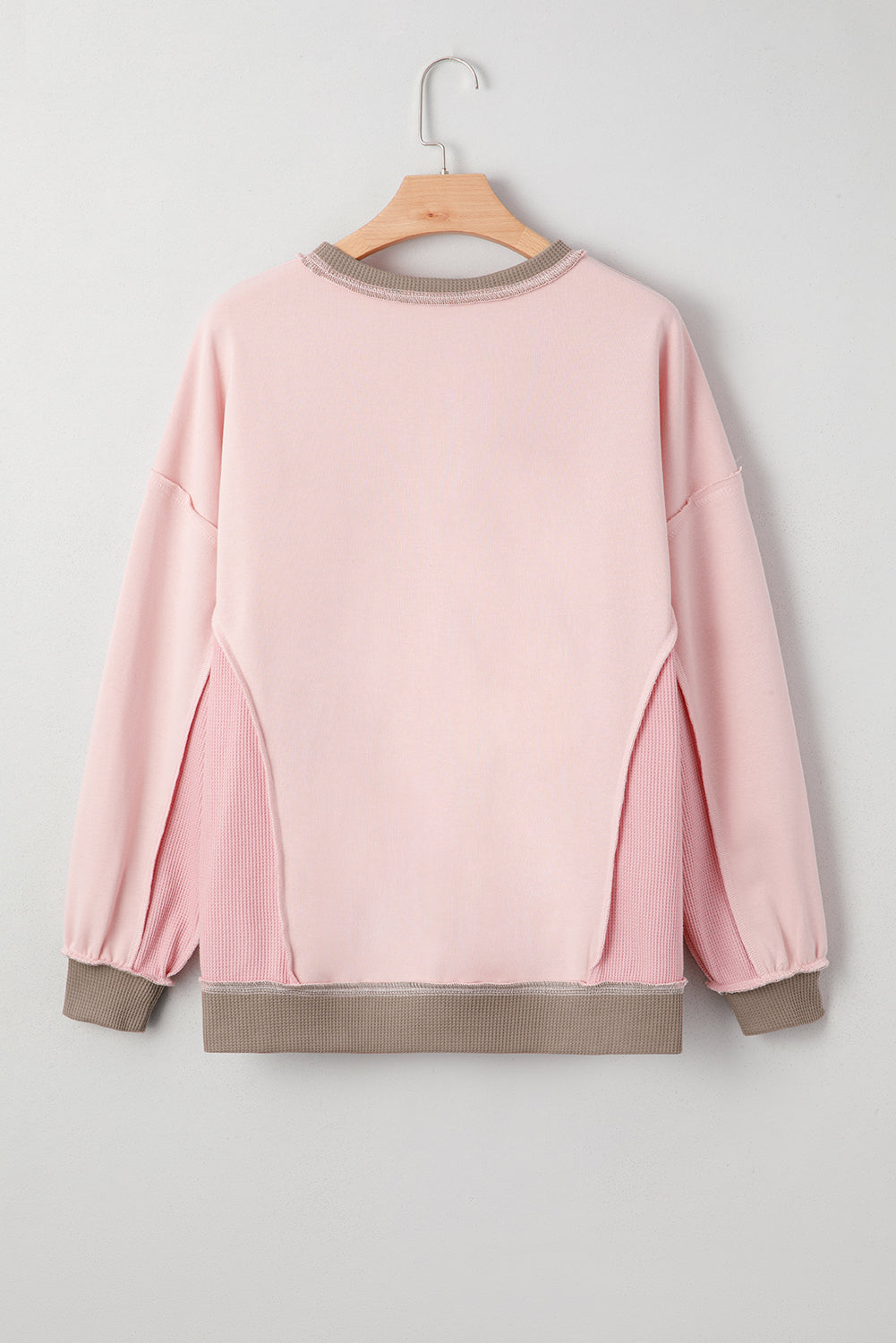 Pink & Taupe Patchwork Pullover-Sweaters-Krush Kandy, Women's Online Fashion Boutique Located in Phoenix, Arizona (Scottsdale Area)