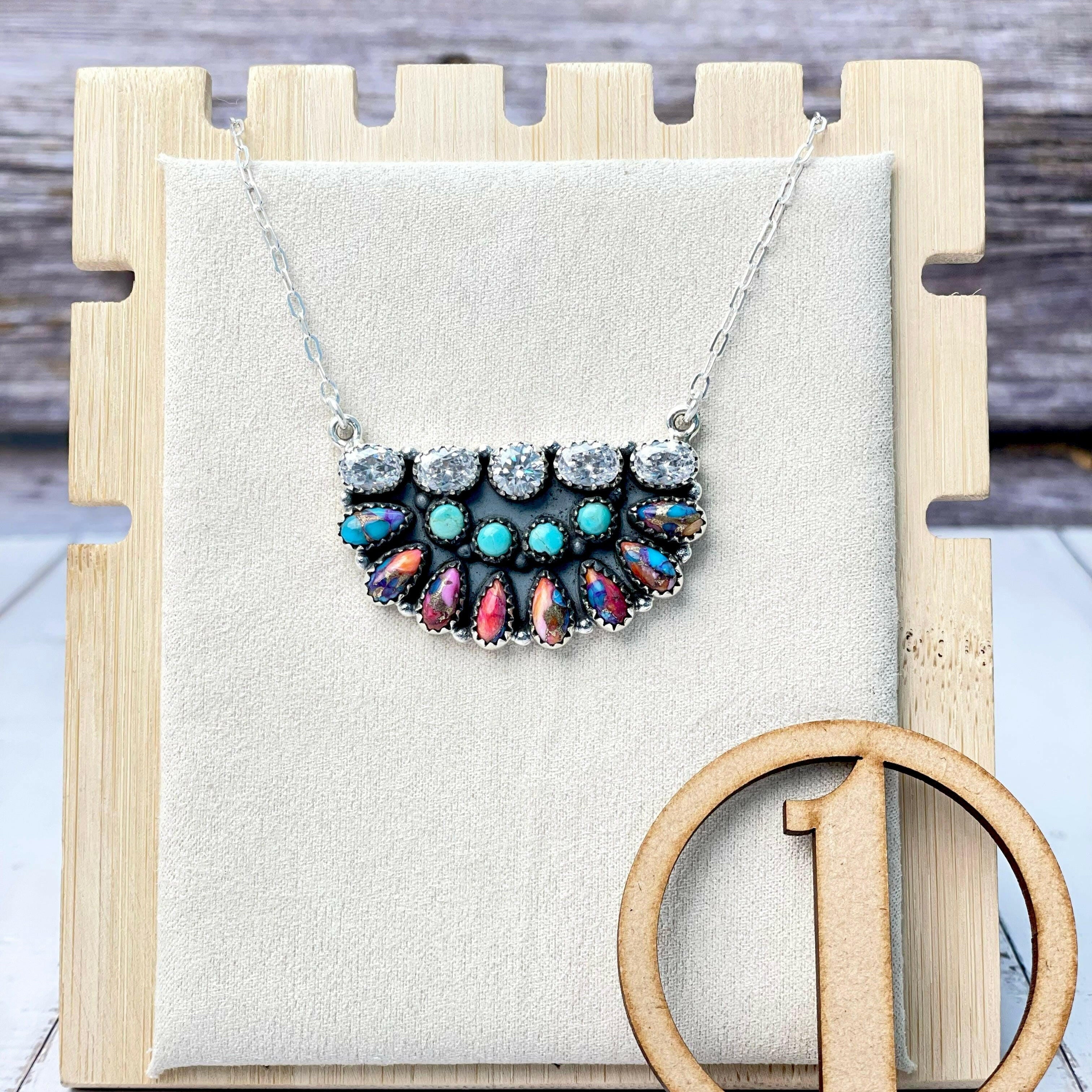 Mega Half Cluster Necklace-Necklaces-Krush Kandy, Women's Online Fashion Boutique Located in Phoenix, Arizona (Scottsdale Area)