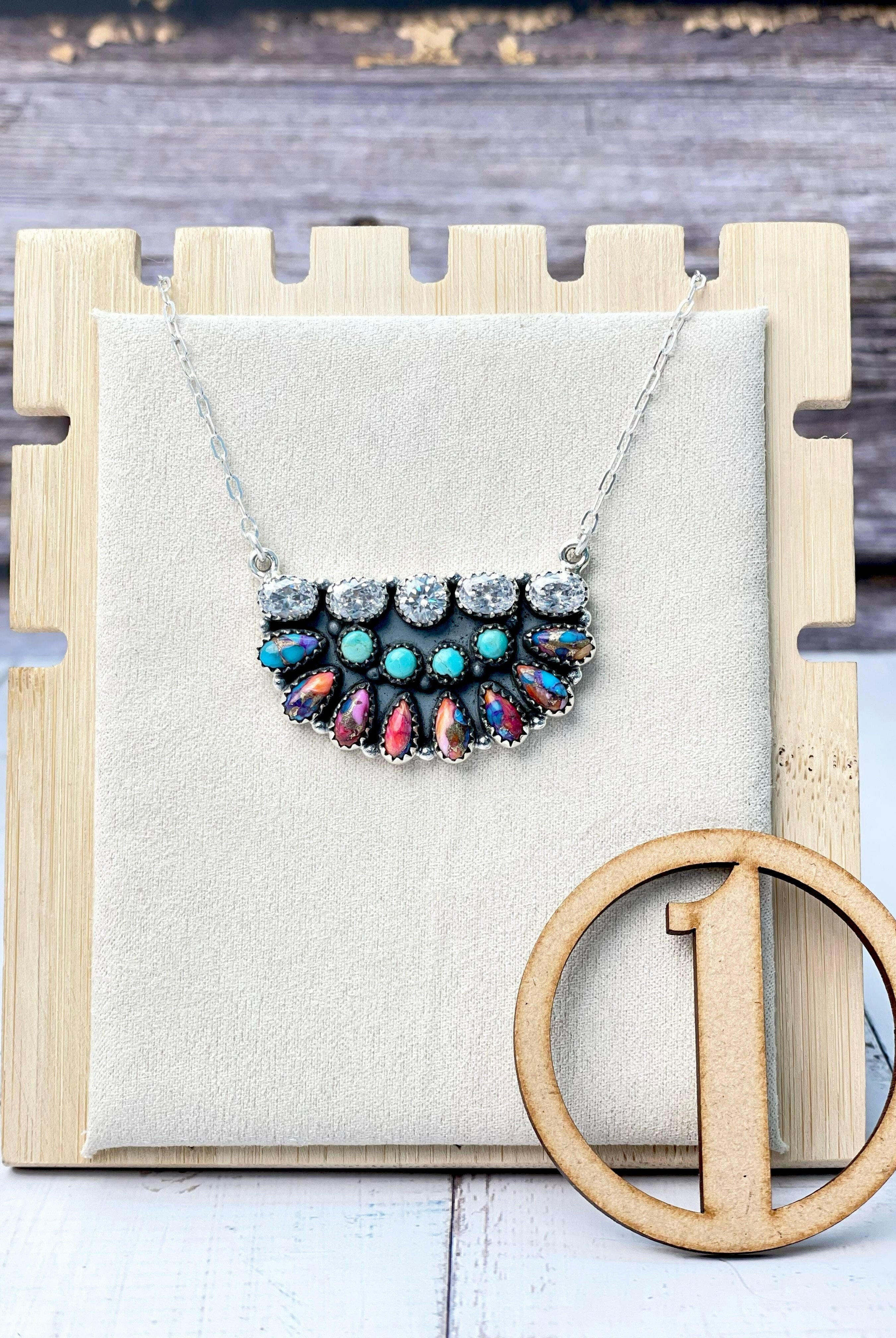 Mega Half Cluster Necklace-Necklaces-Krush Kandy, Women's Online Fashion Boutique Located in Phoenix, Arizona (Scottsdale Area)