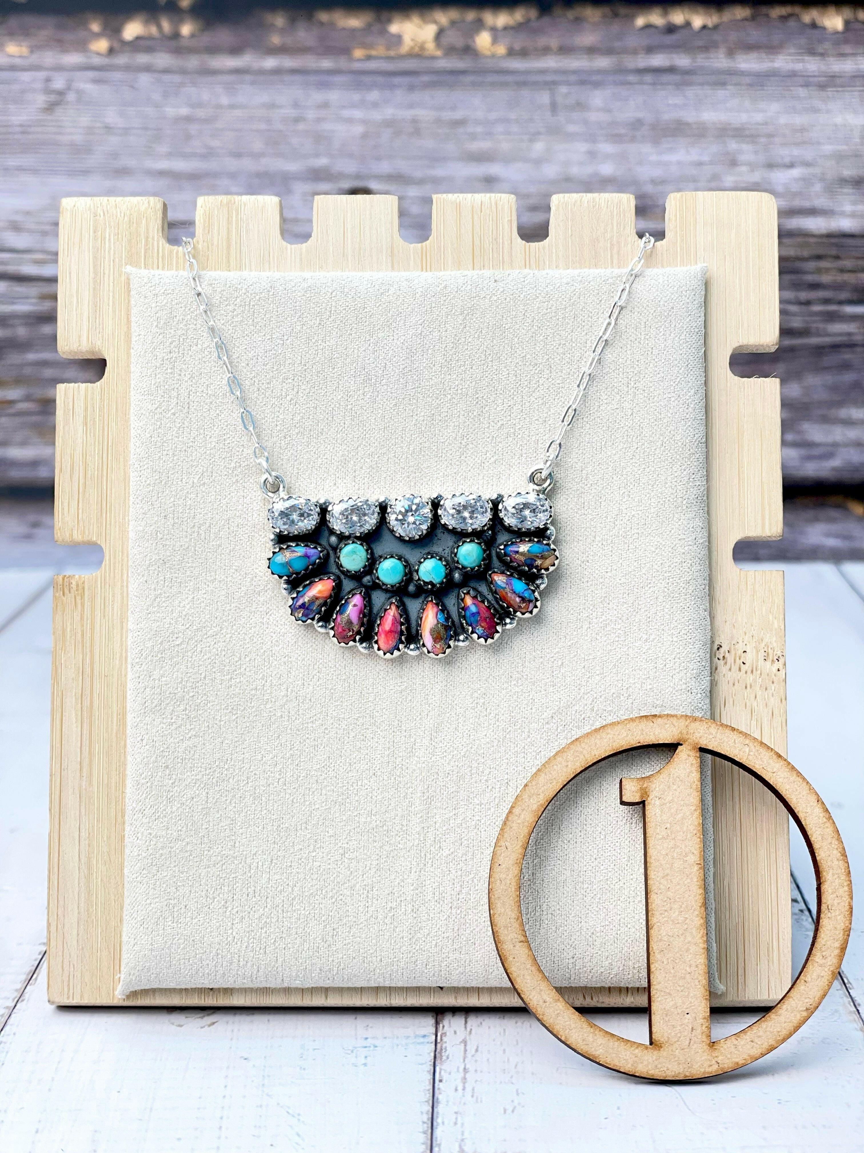 Mega Half Cluster Necklace-Necklaces-Krush Kandy, Women's Online Fashion Boutique Located in Phoenix, Arizona (Scottsdale Area)