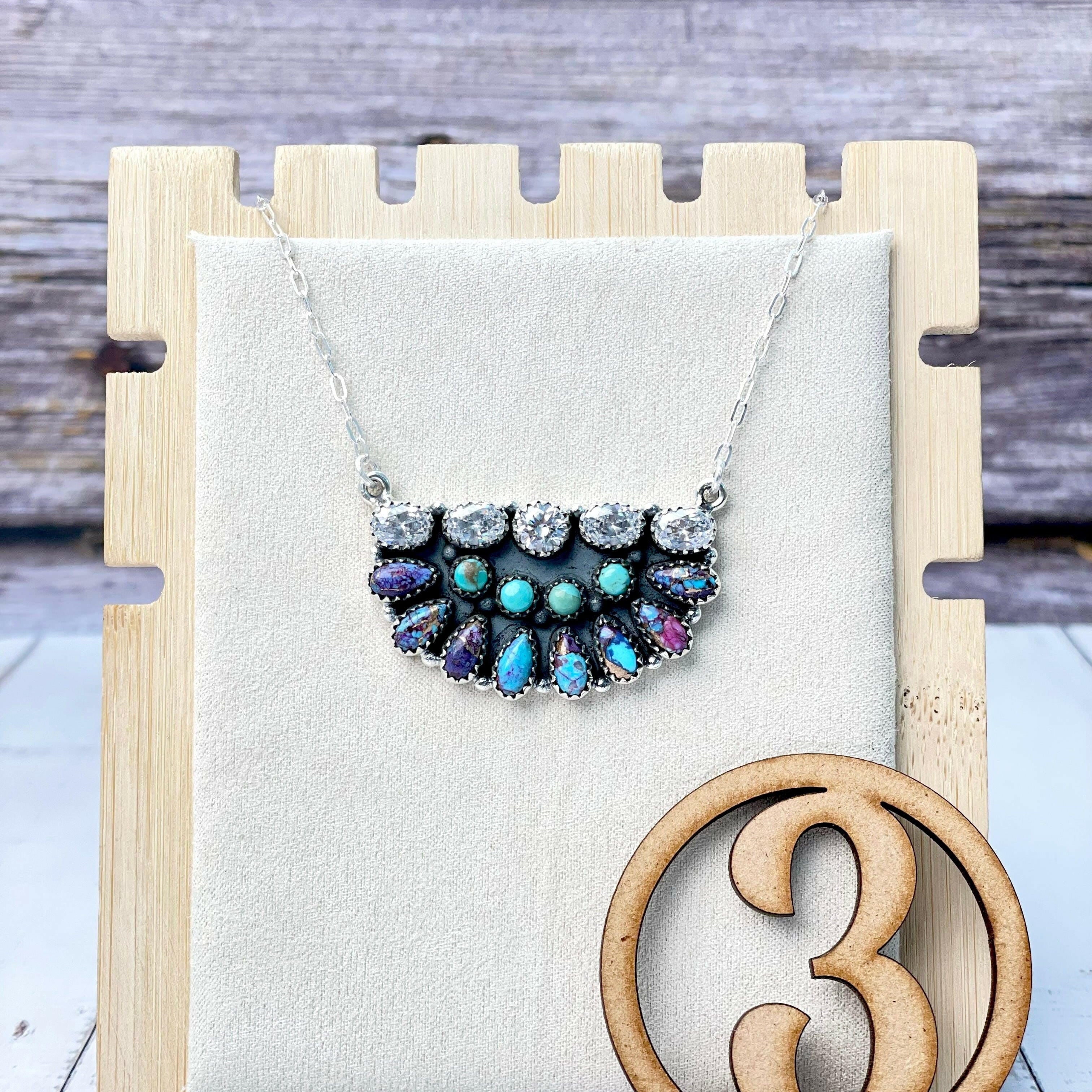 Mega Half Cluster Necklace-Necklaces-Krush Kandy, Women's Online Fashion Boutique Located in Phoenix, Arizona (Scottsdale Area)