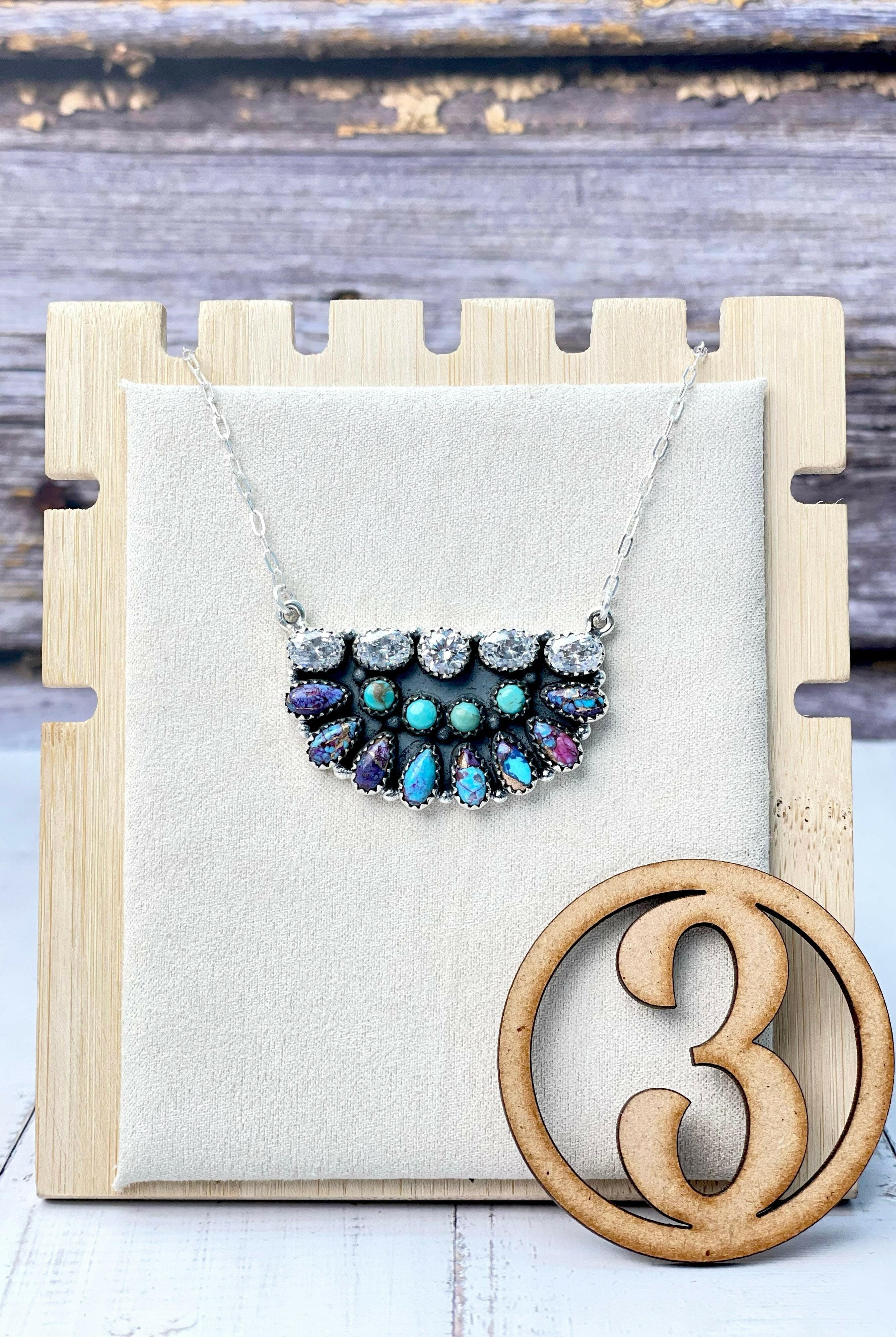 Mega Half Cluster Necklace-Necklaces-Krush Kandy, Women's Online Fashion Boutique Located in Phoenix, Arizona (Scottsdale Area)