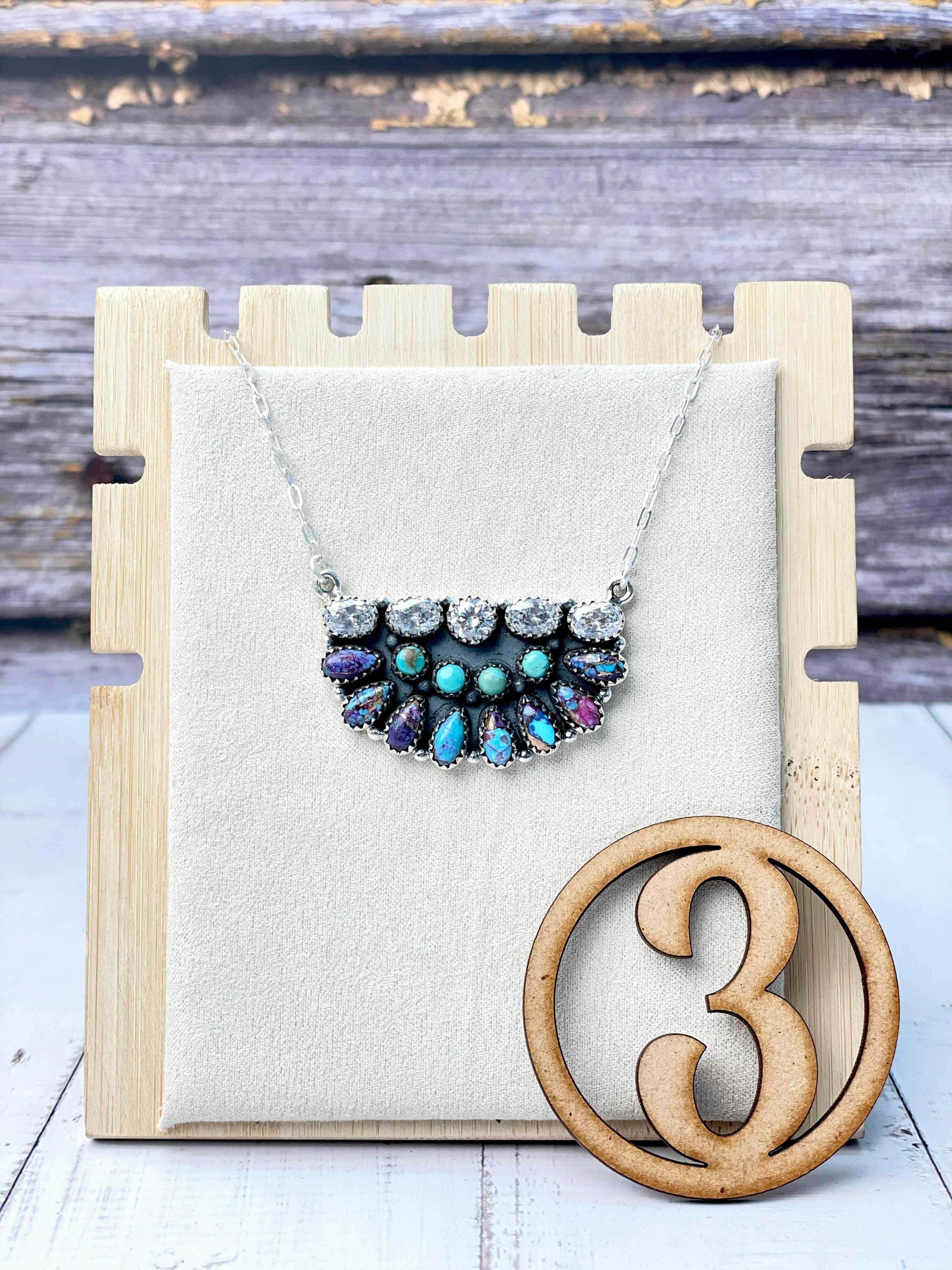 Mega Half Cluster Necklace-Necklaces-Krush Kandy, Women's Online Fashion Boutique Located in Phoenix, Arizona (Scottsdale Area)