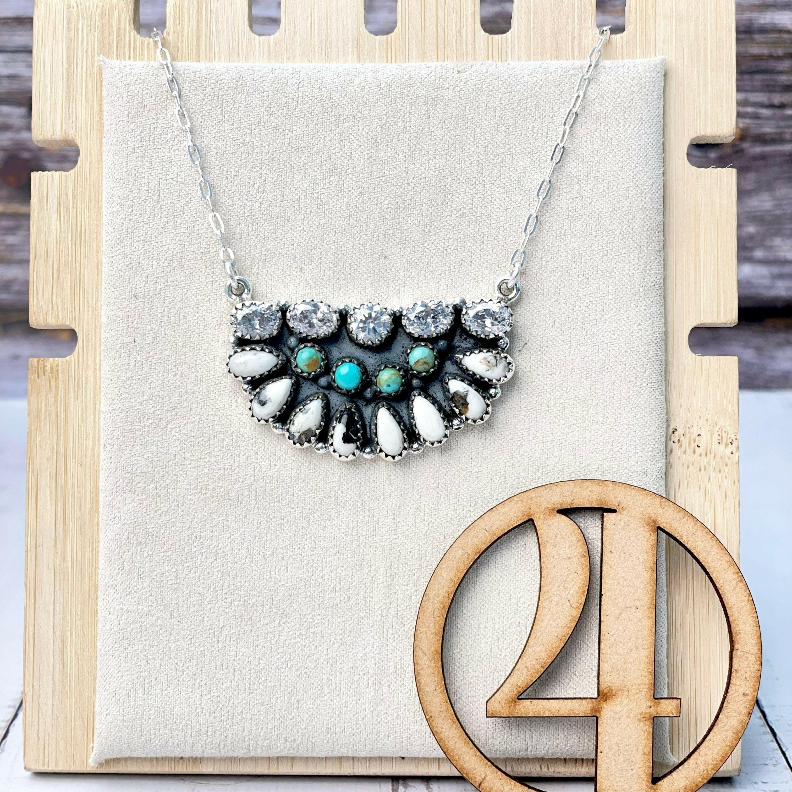 Mega Half Cluster Necklace-Necklaces-Krush Kandy, Women's Online Fashion Boutique Located in Phoenix, Arizona (Scottsdale Area)