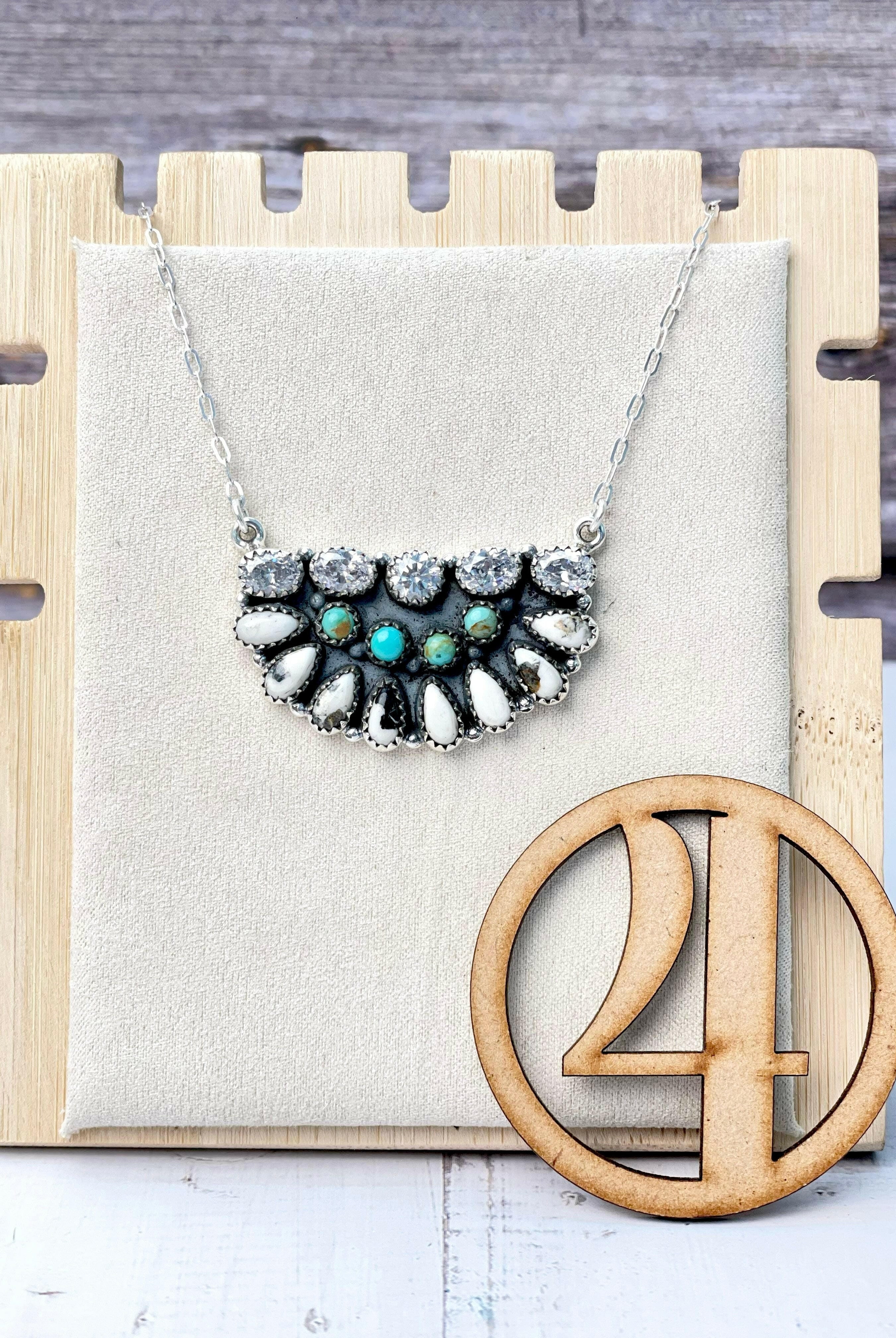 Mega Half Cluster Necklace-Necklaces-Krush Kandy, Women's Online Fashion Boutique Located in Phoenix, Arizona (Scottsdale Area)