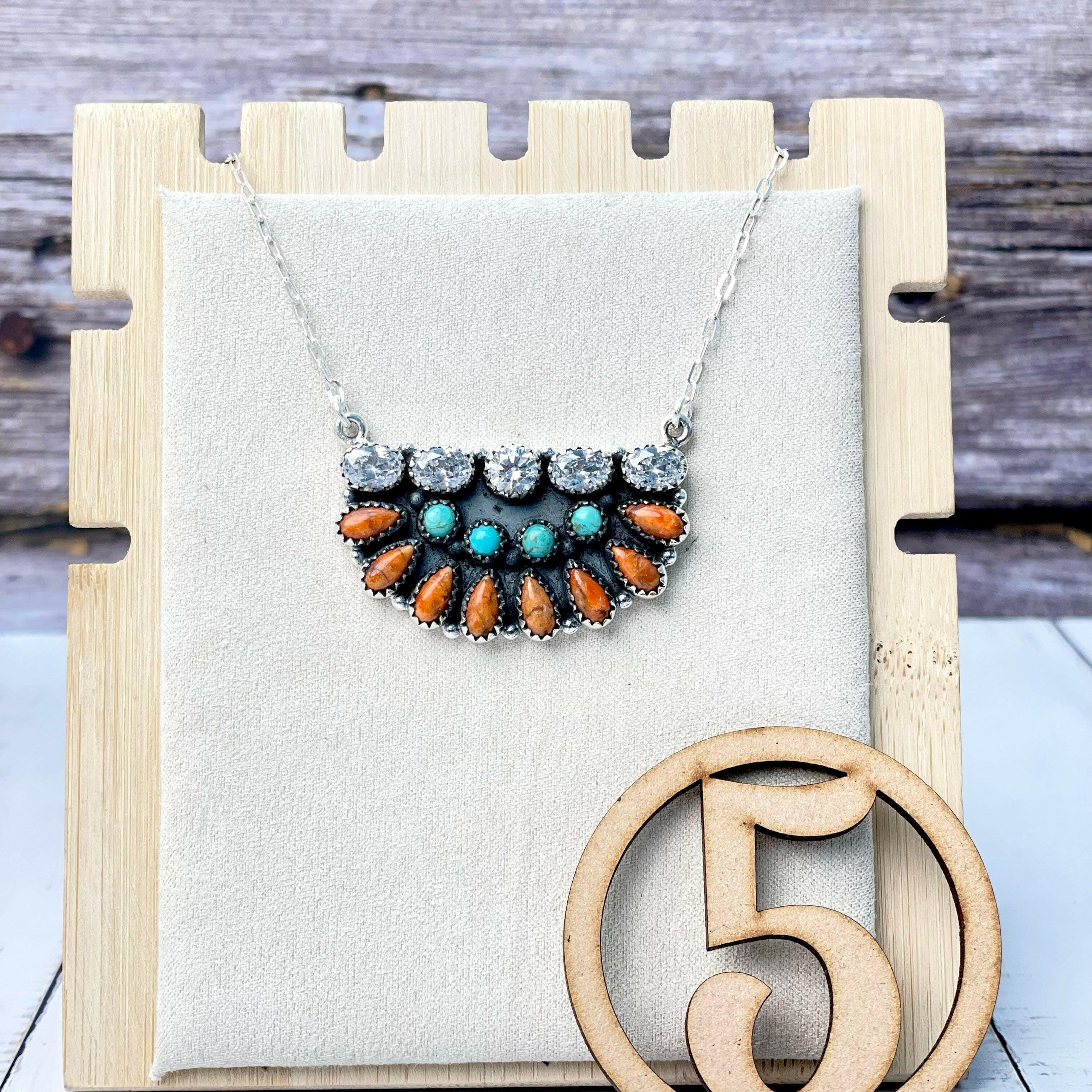 Mega Half Cluster Necklace-Necklaces-Krush Kandy, Women's Online Fashion Boutique Located in Phoenix, Arizona (Scottsdale Area)