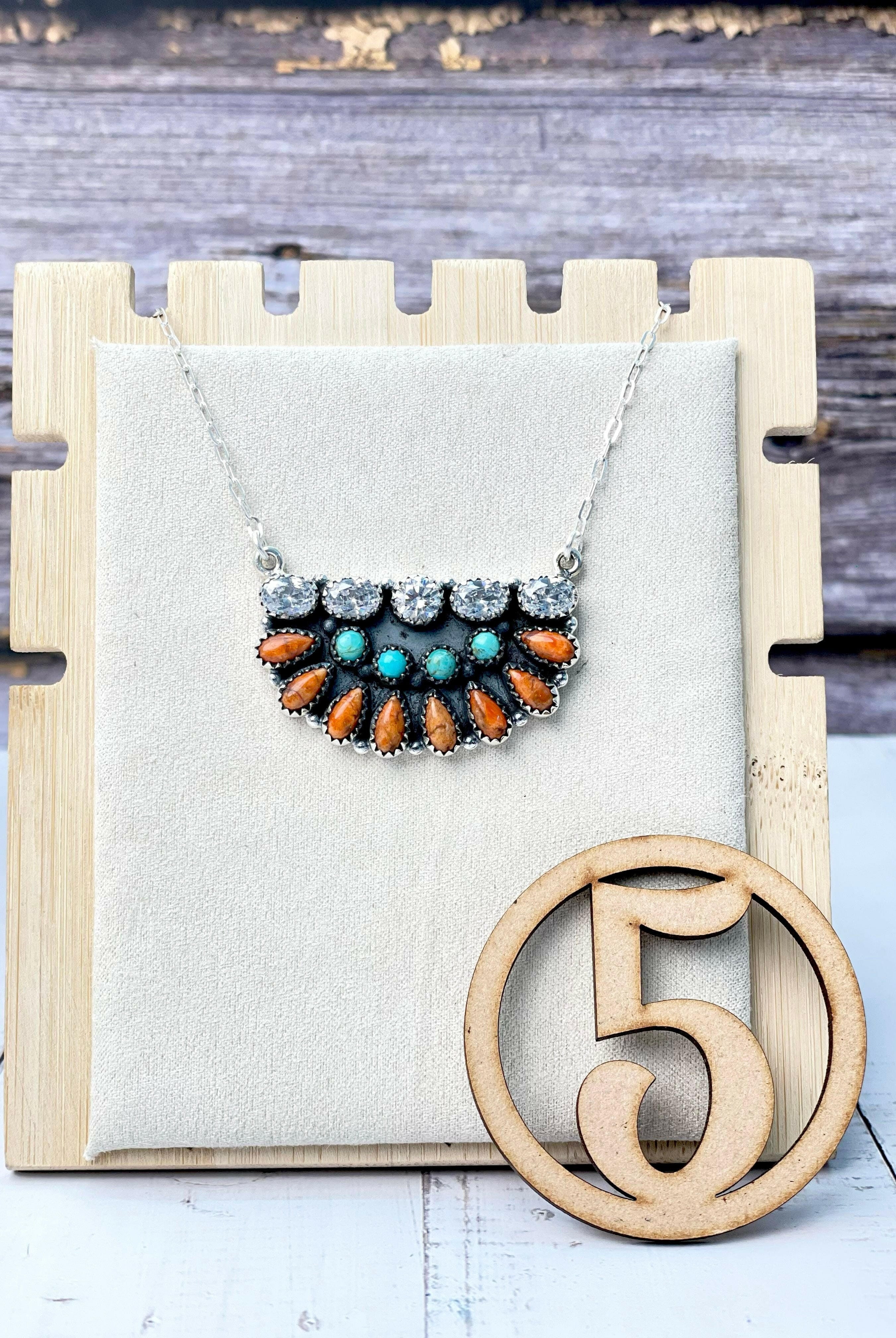 Mega Half Cluster Necklace-Necklaces-Krush Kandy, Women's Online Fashion Boutique Located in Phoenix, Arizona (Scottsdale Area)