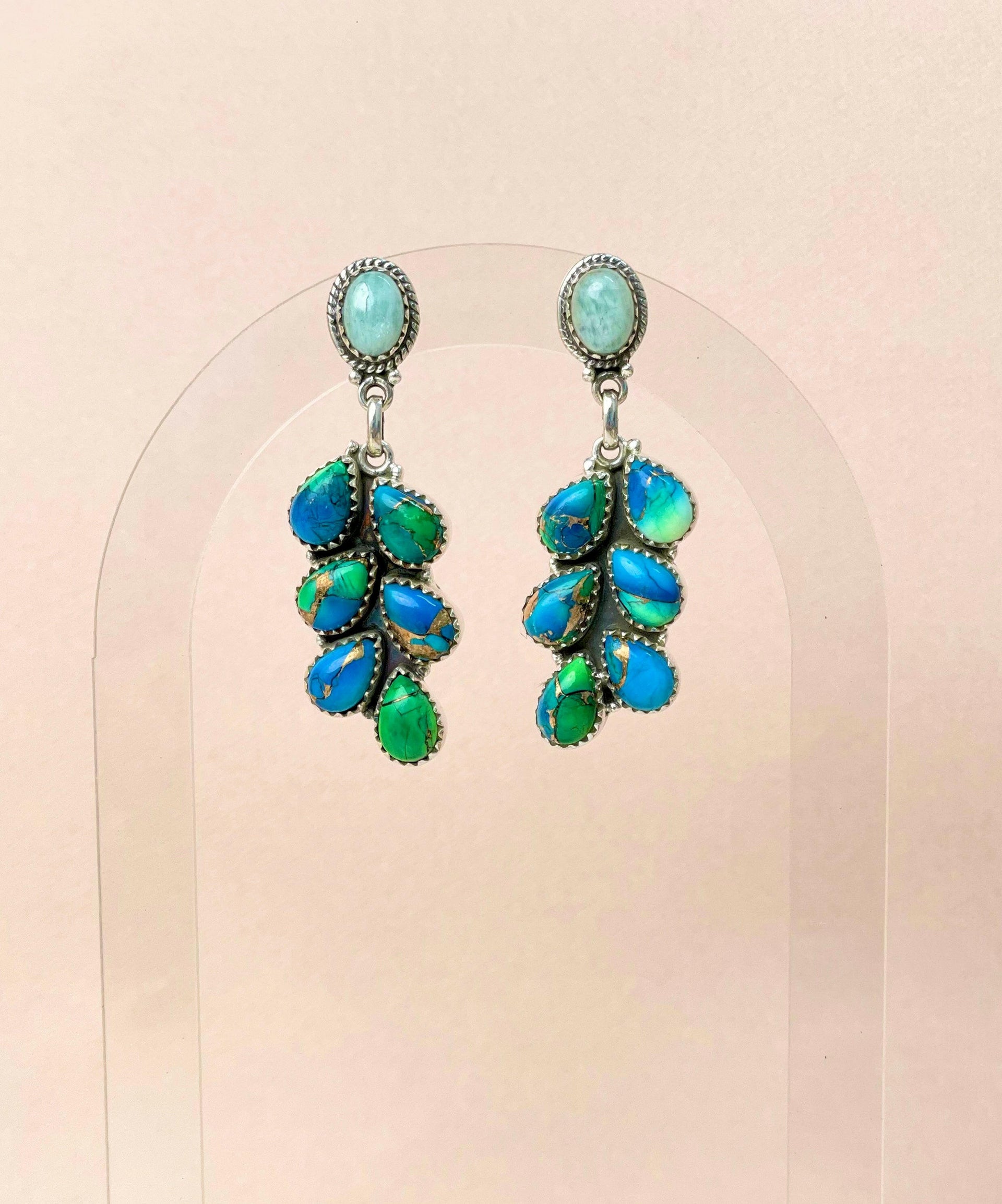 Prairie Petals Western Peacock Bloom Earrings-Earrings-Krush Kandy, Women's Online Fashion Boutique Located in Phoenix, Arizona (Scottsdale Area)